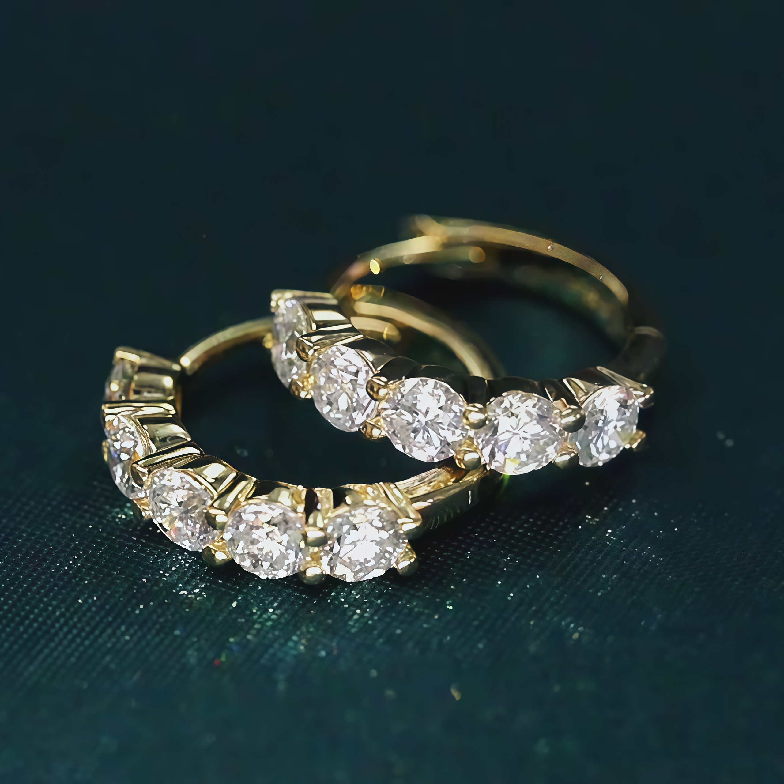 5 Stone Round Lab Grown Diamond Hoop Earrings 18K Gold (1.30 Ct. Tw.)