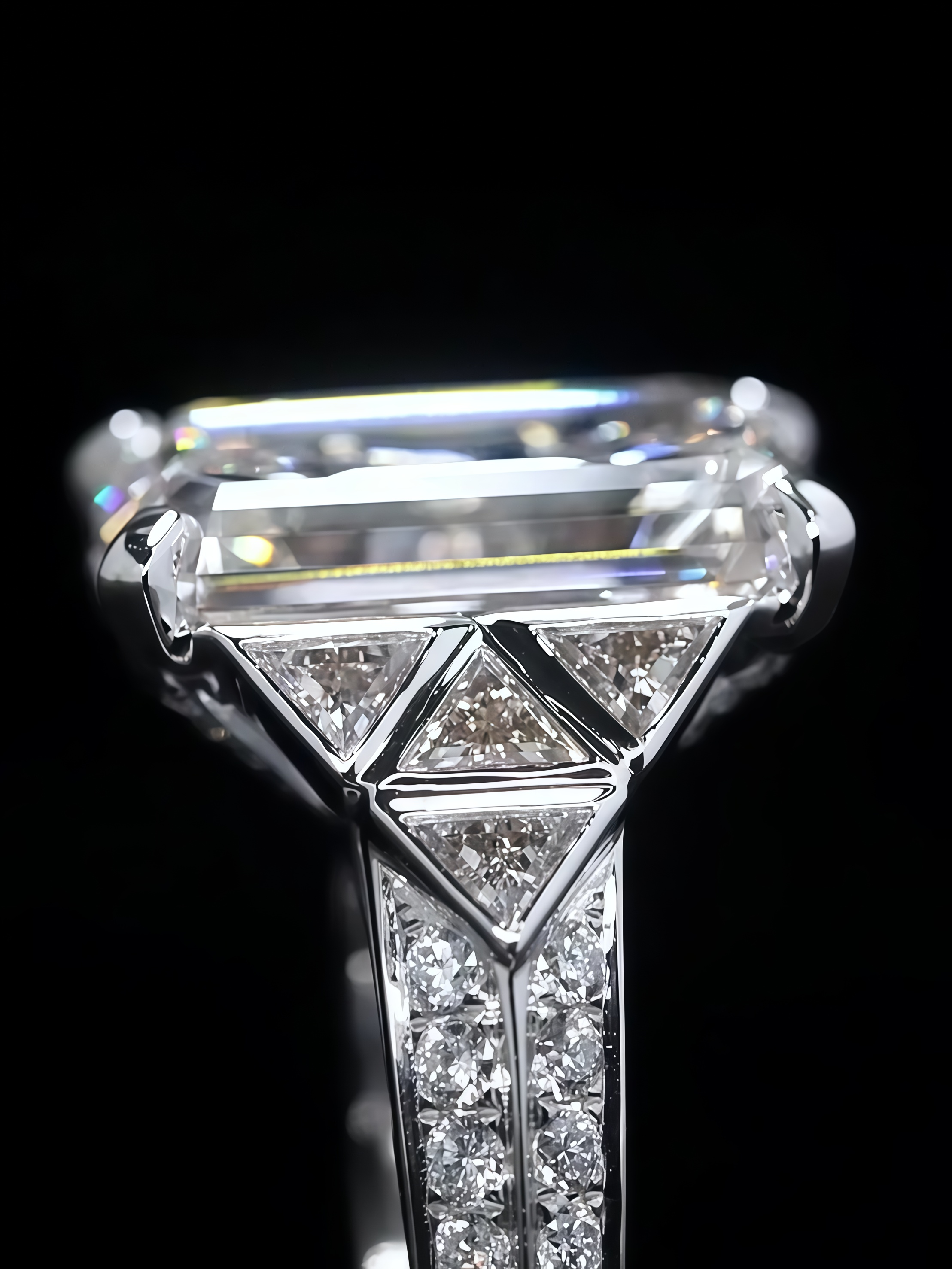 16 Carat Emerald Cut Lab Grown Diamond Luxury Ring