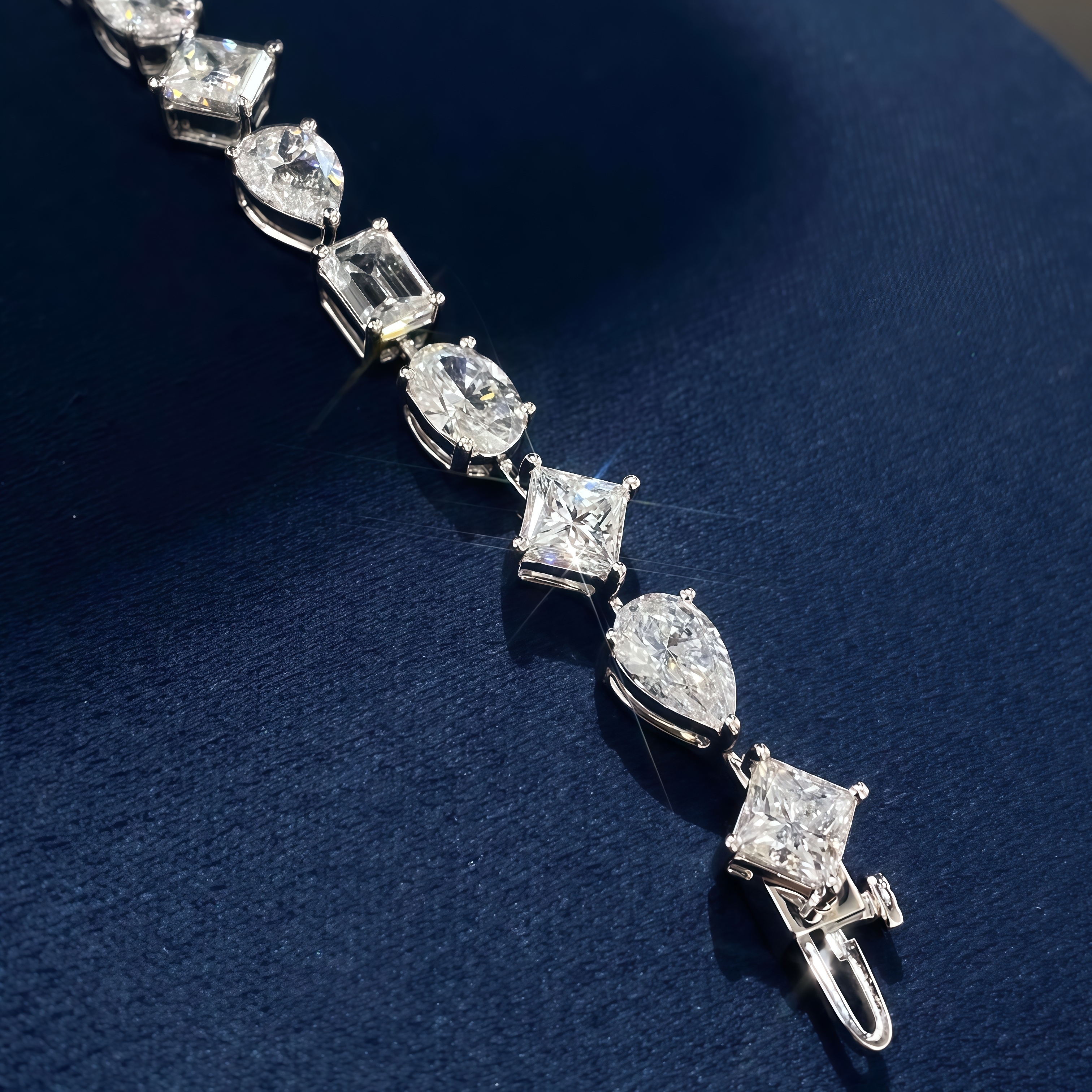 Each 0.3-carat Multi Shape Lab-Grown Diamond Bracelet 18K Gold