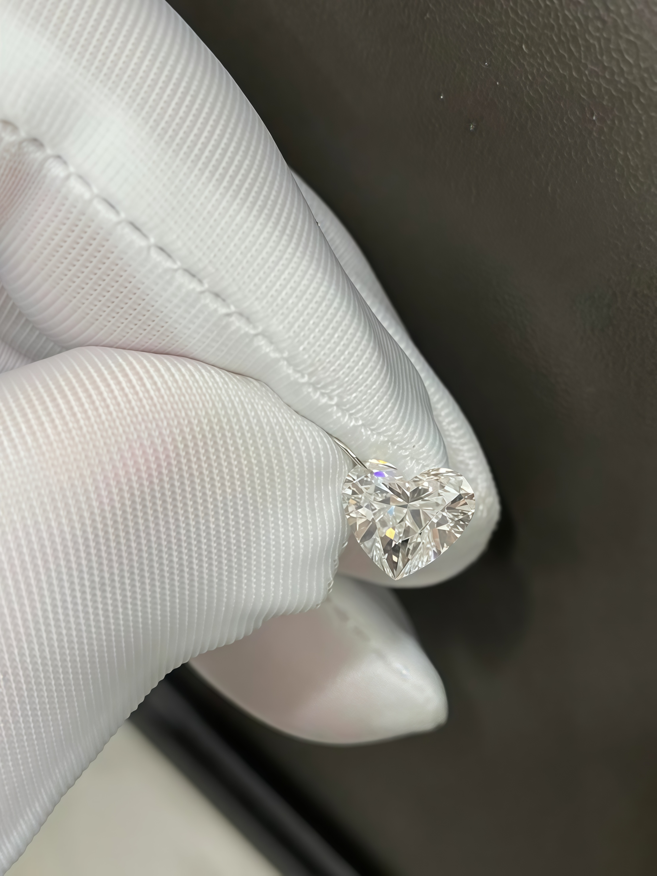 1 Carat Heart Shape Drilled Lab Grown Diamond Pendant