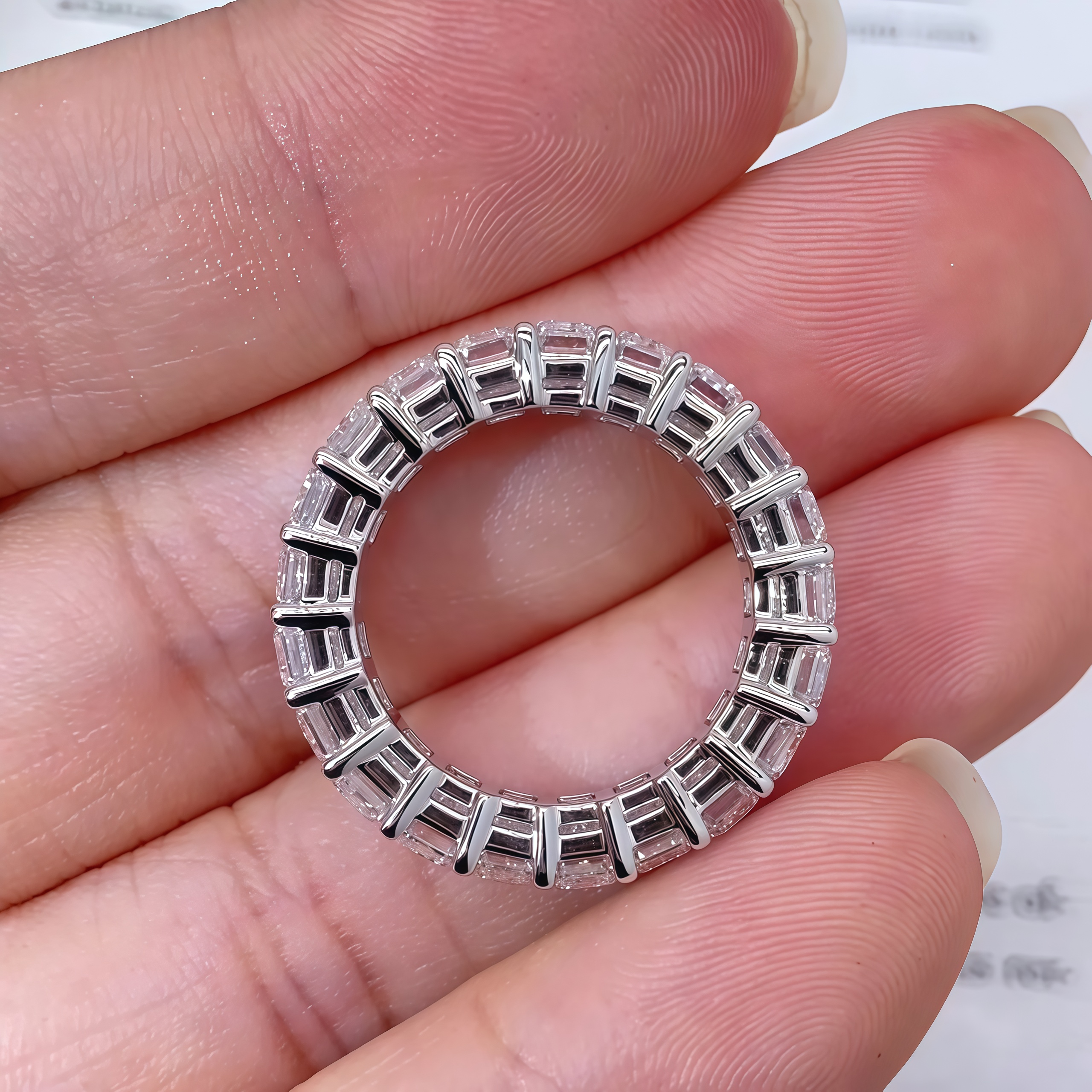 21-Stone Emerald-Cut Lab-Grown Diamond Eternity Band – 6Ct. Tw.