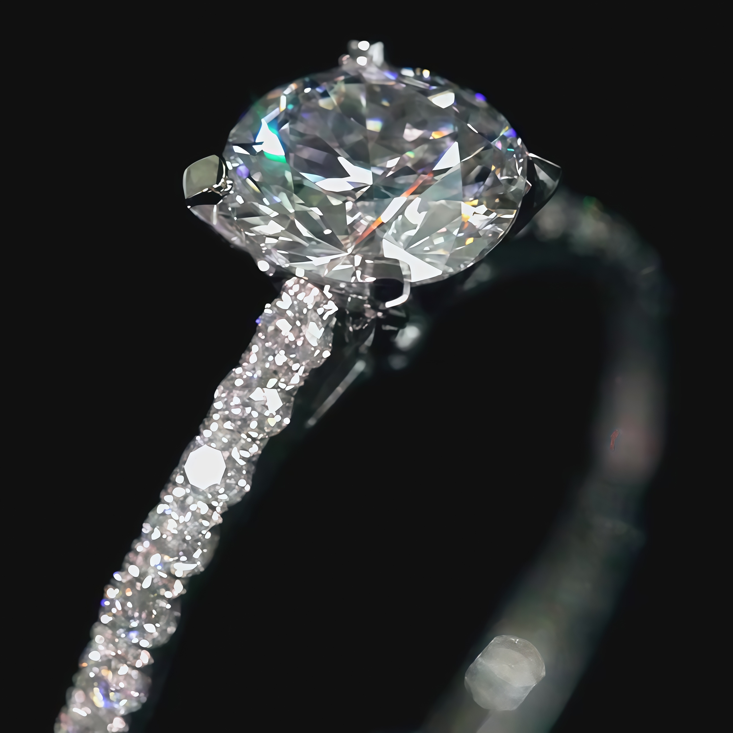 1 Carat Lab Grown Diamond Pave Engagement Ring