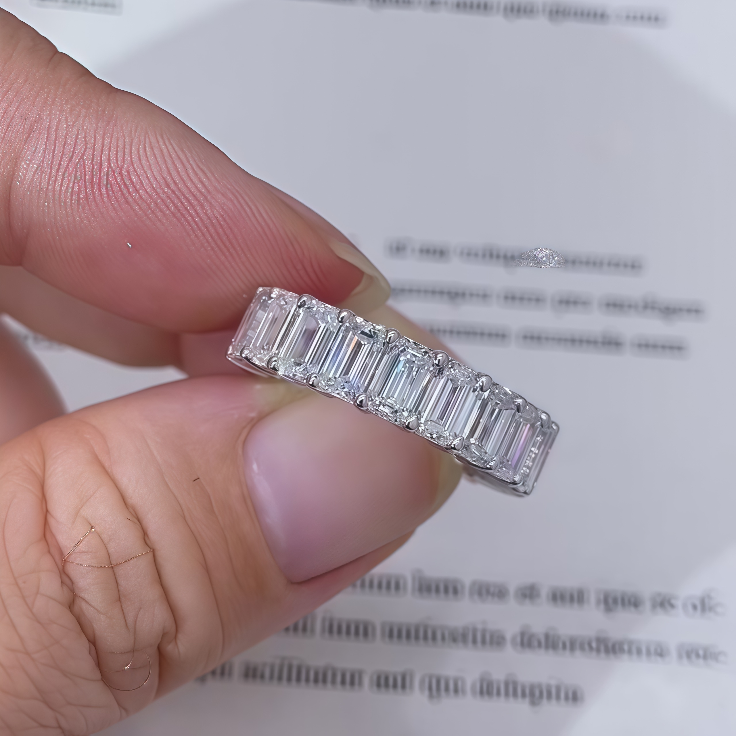 21-Stone Emerald-Cut Lab-Grown Diamond Eternity Band – 6Ct. Tw.