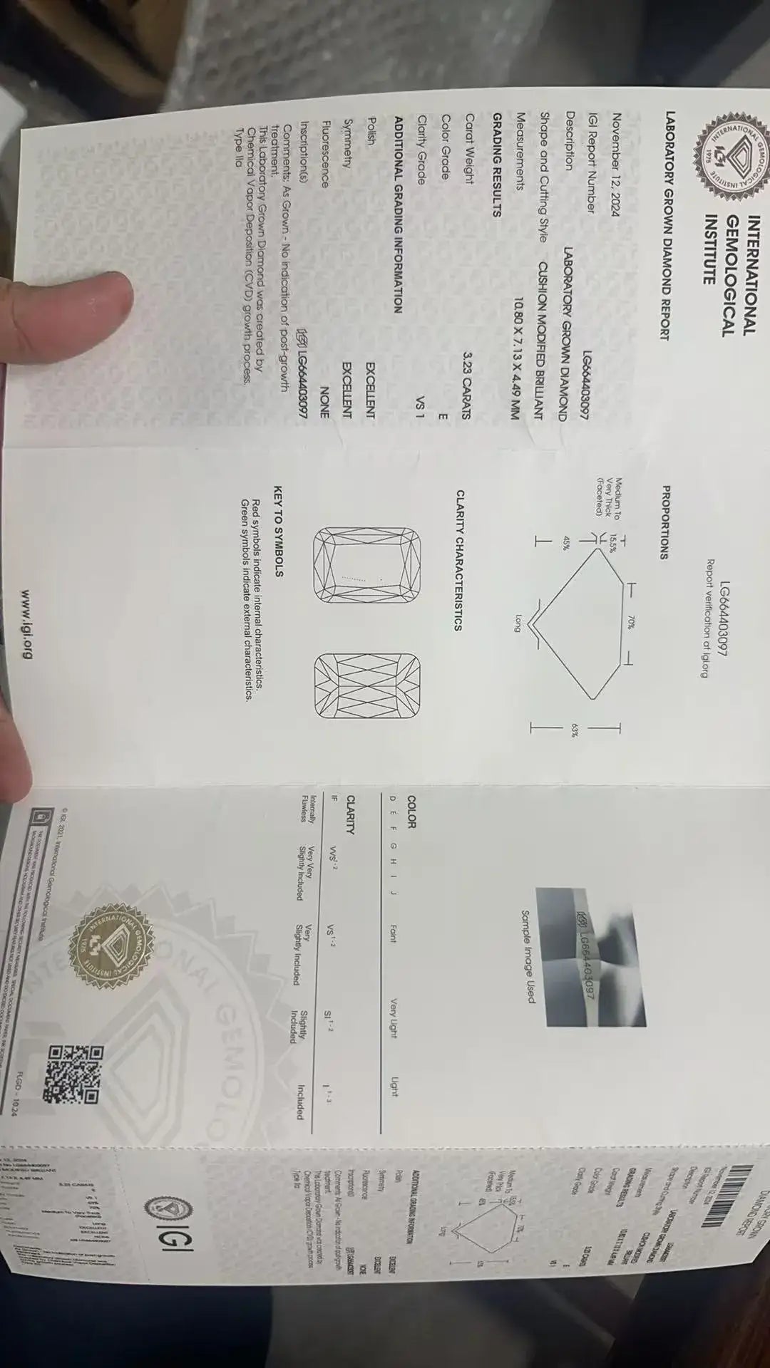 3.23 Carat Criss Cut Lab-Grown Diamond