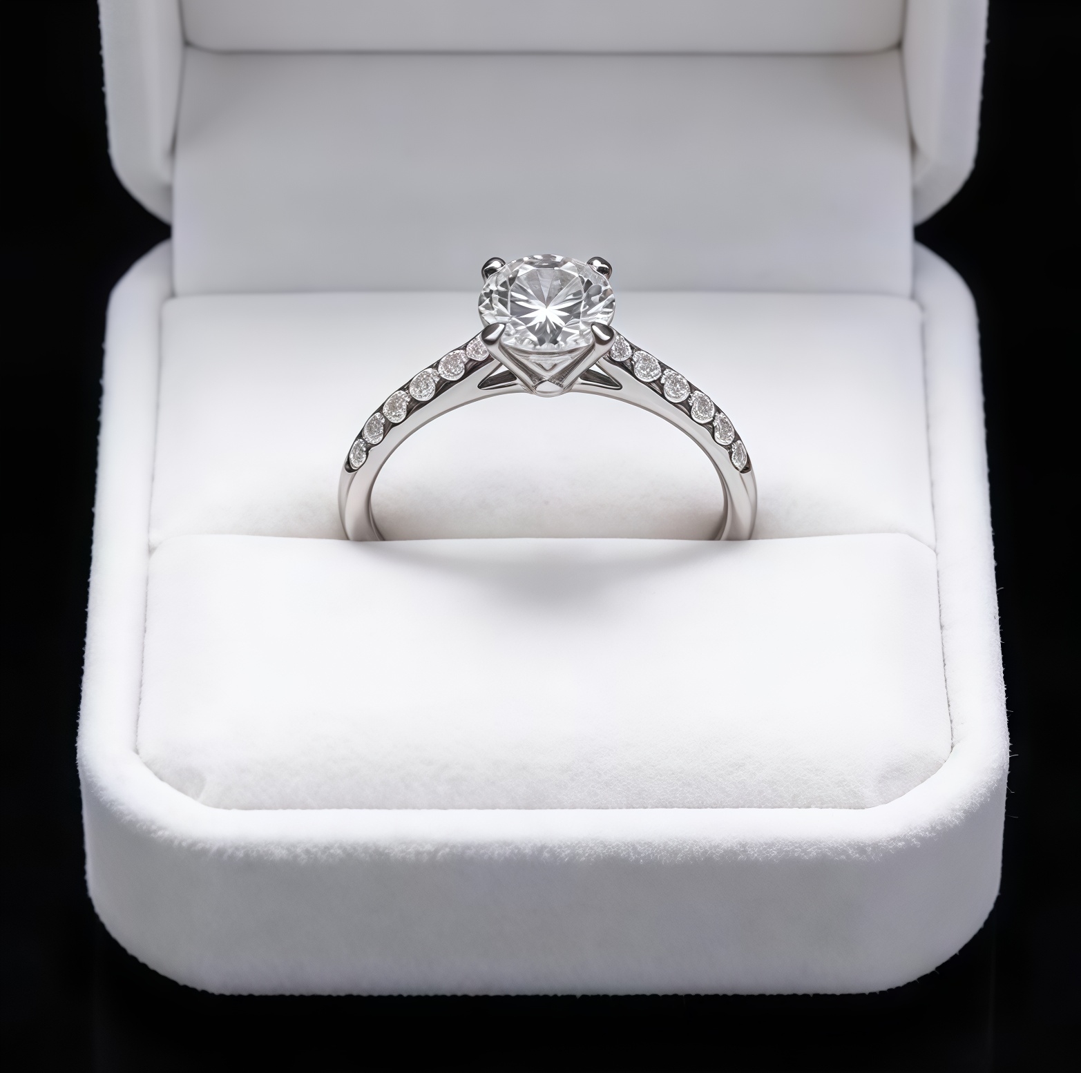 1 Carat Lab Grown Diamond Pave Engagement Ring