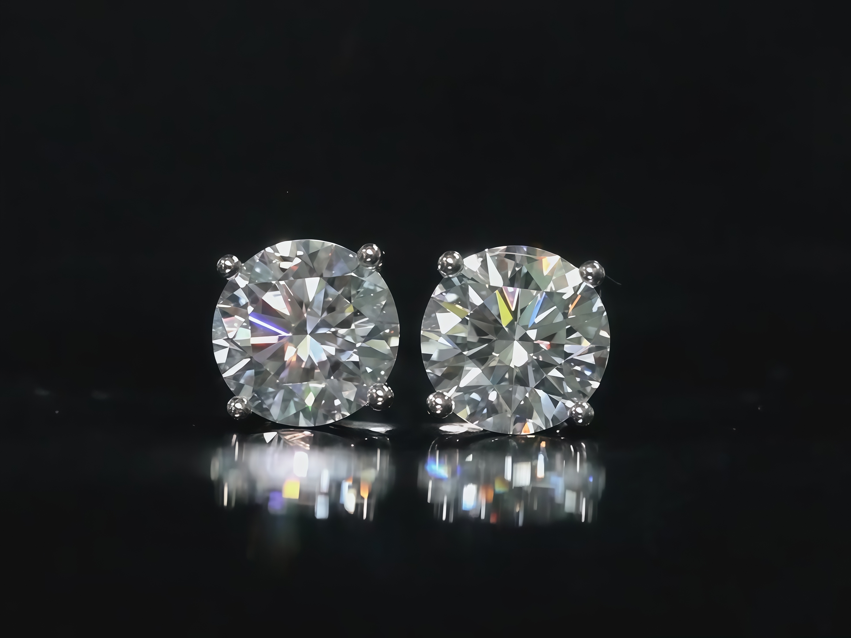 Round Lab Diamond Stud Earrings Four-Prong (0.60-3.00 Ct. Tw.)
