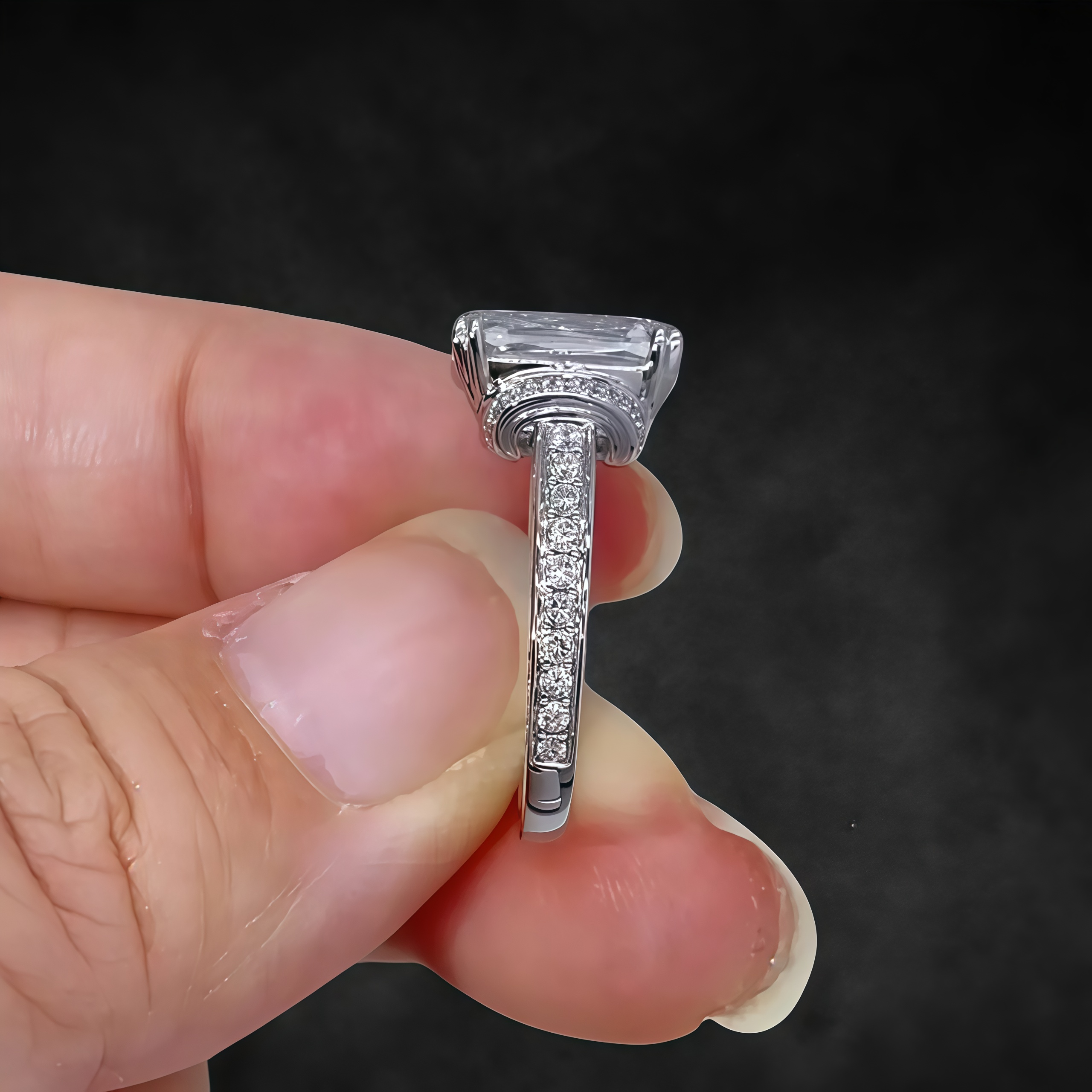 4 TCW Criss Cut Lab Grown Diamond Engagement Ring