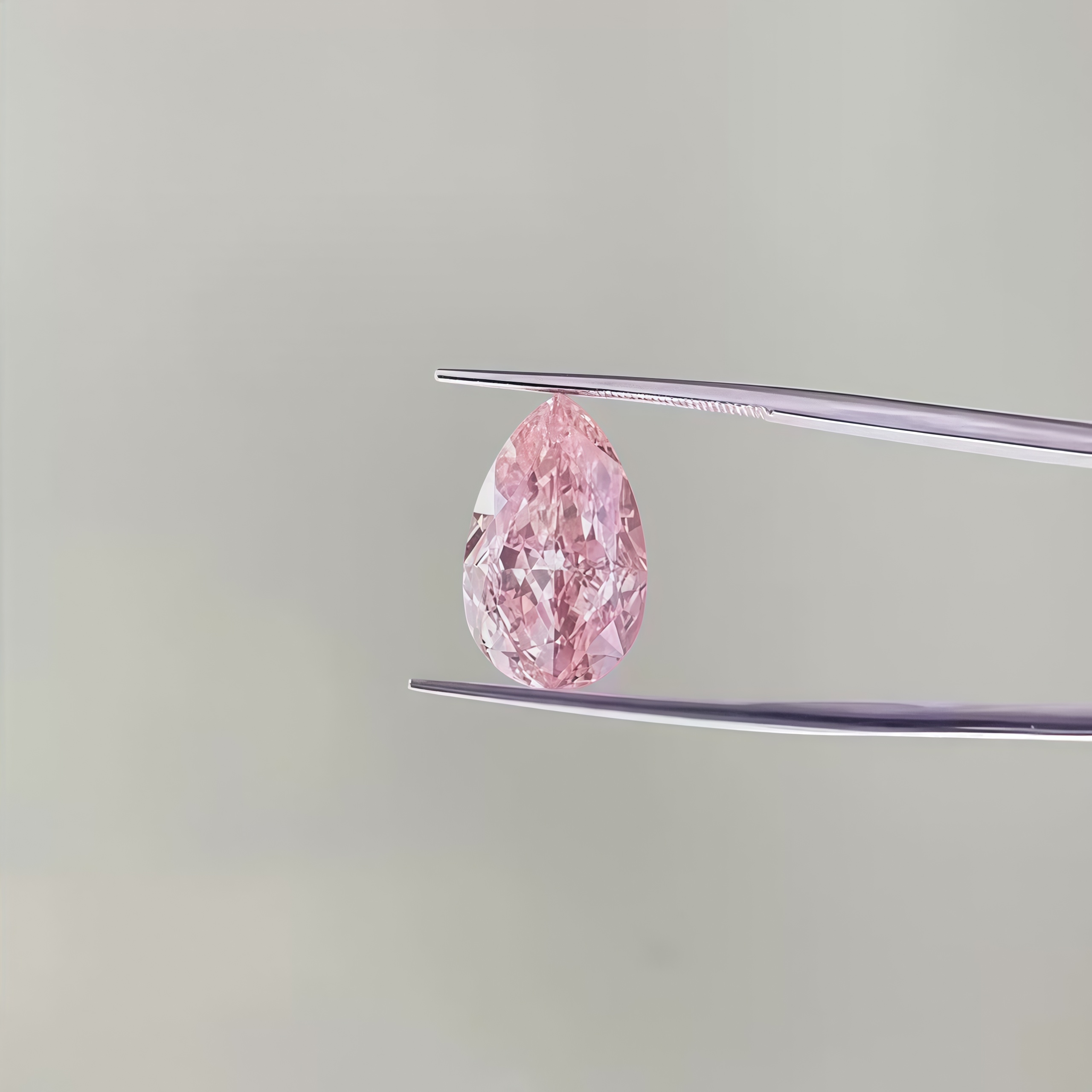 7.55 CARATS FANCY INTENSE PINK PEAR MODIFIED BRILLIANT LAB DIAMOND