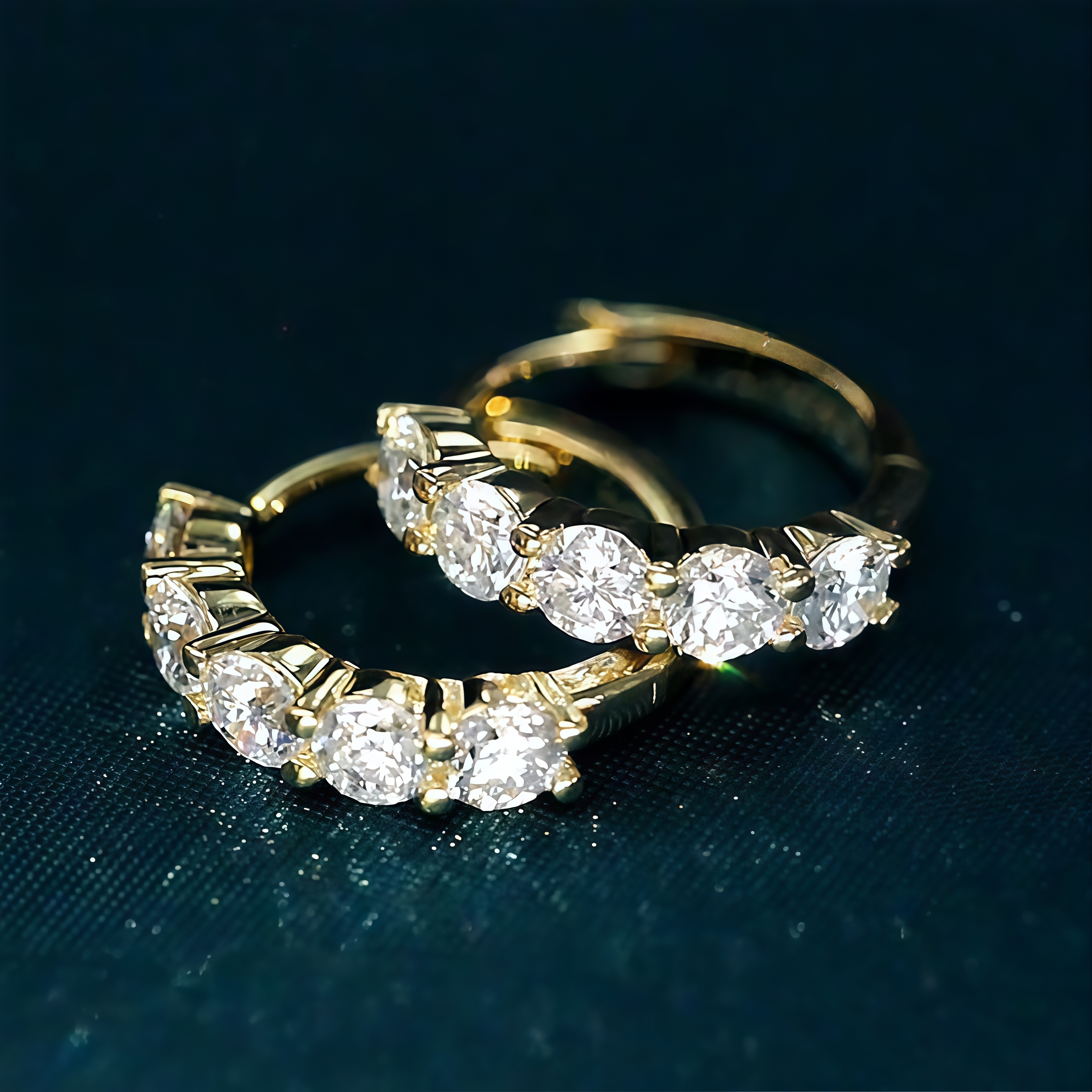 5 Stone Round Lab Grown Diamond Hoop Earrings 18K Gold (1.30 Ct. Tw.)