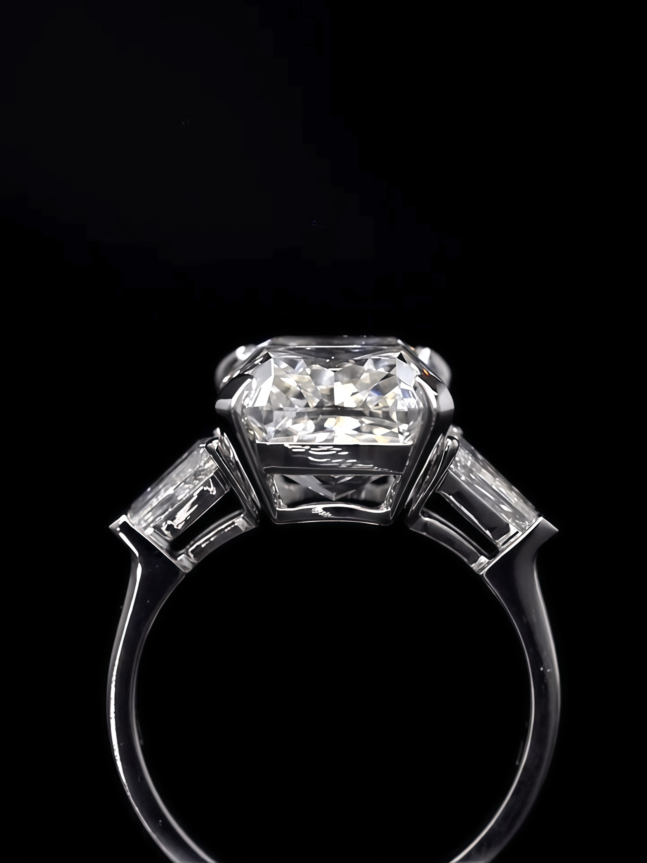 5 Carat Cushion Cut Lab-Grown Diamond Three Stone Ring