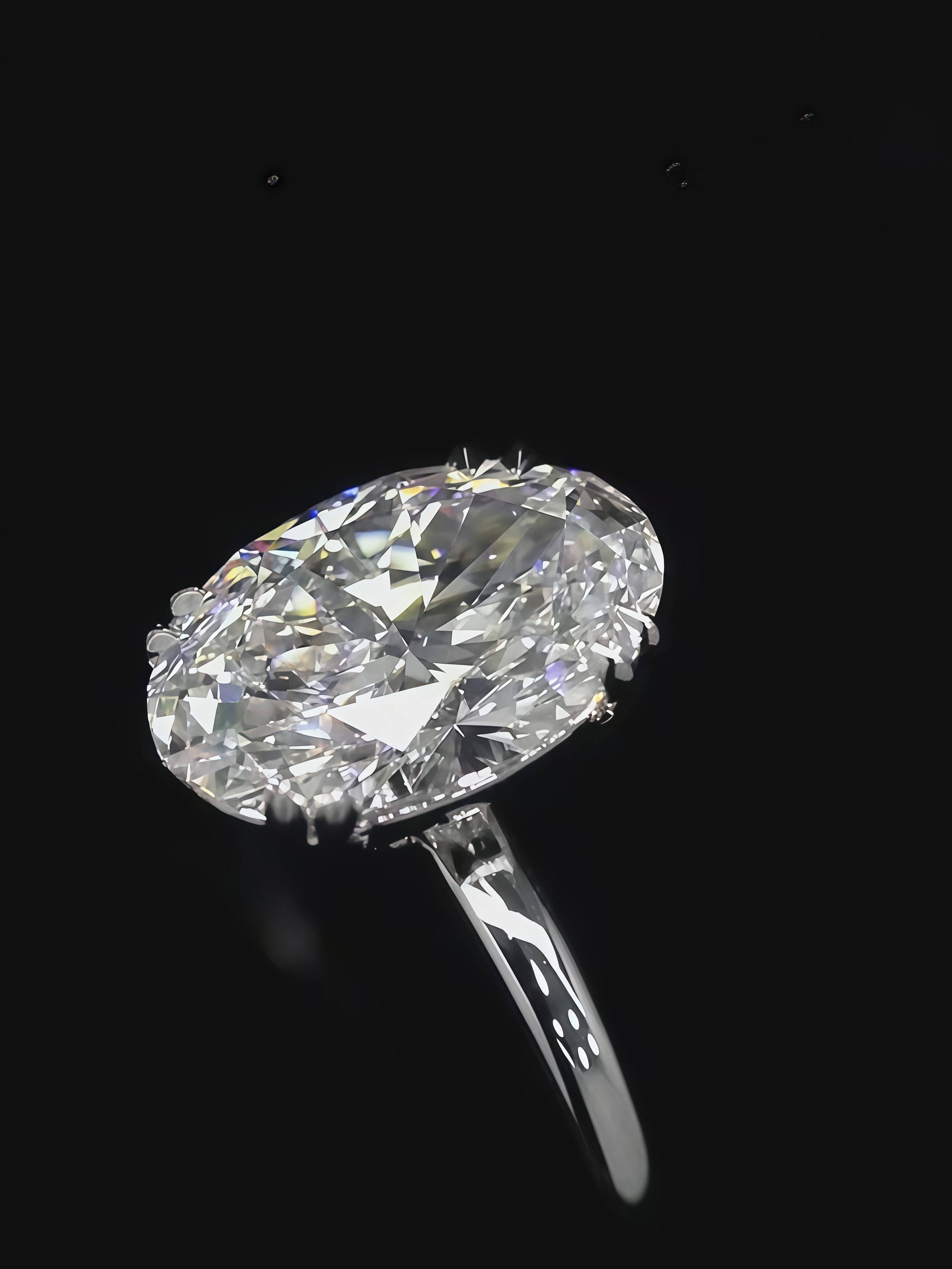 3 Carat Oval Cut Lab Grown Diamond Solitaire Ring 18K Gold