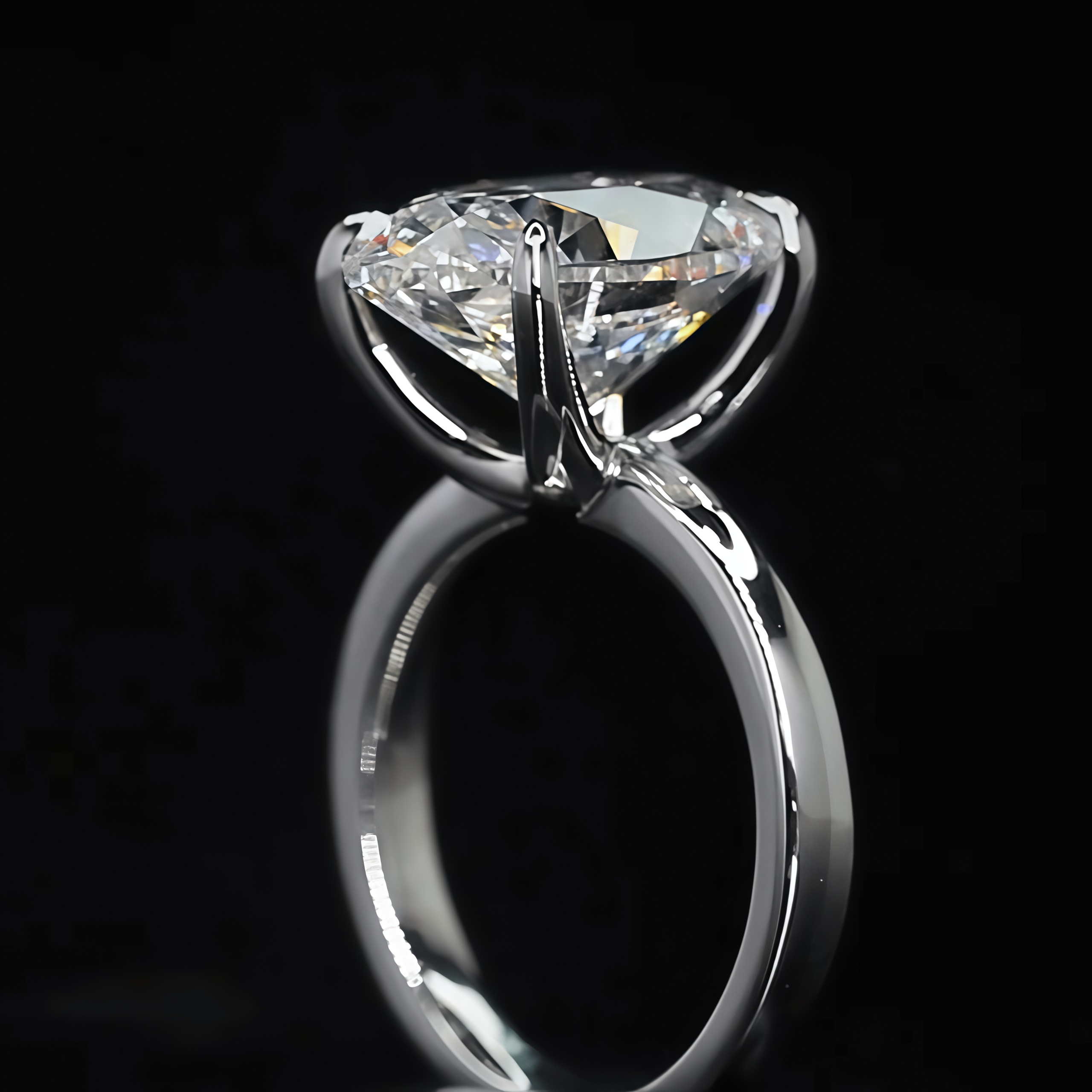5 Carat Oval Cut Lab Grown Diamond Solitaire Engagement Ring