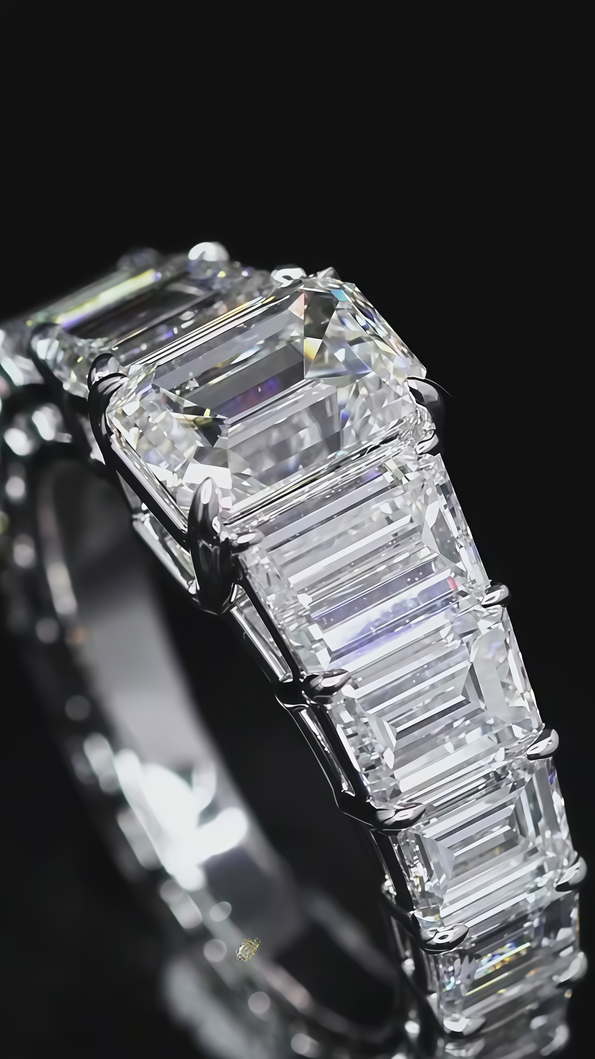 Emerald Cut Lab Diamond Eternity Ring with Gradient Diamonds