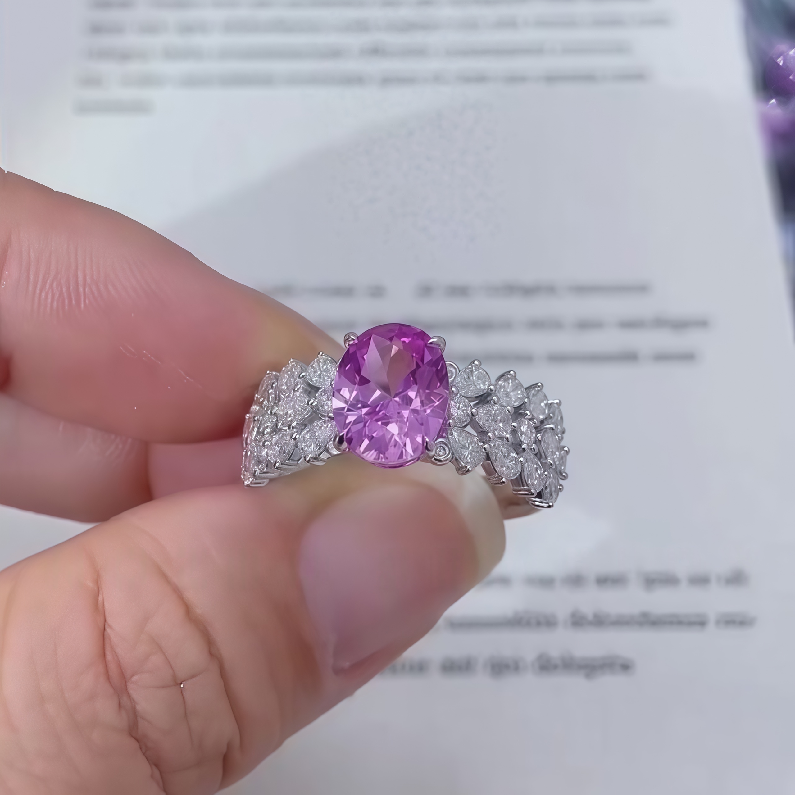 1 Carat Oval Pink Sapphire Engagement Rings