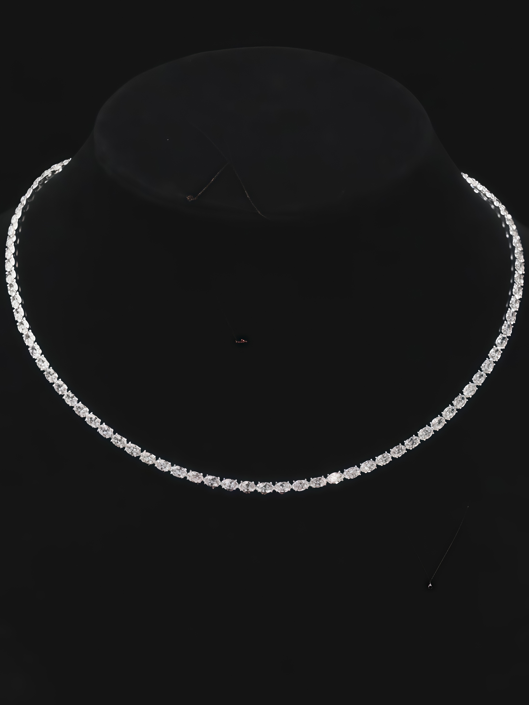 15 cttw Oval Lab Grown Diamond East West Tennis Necklace