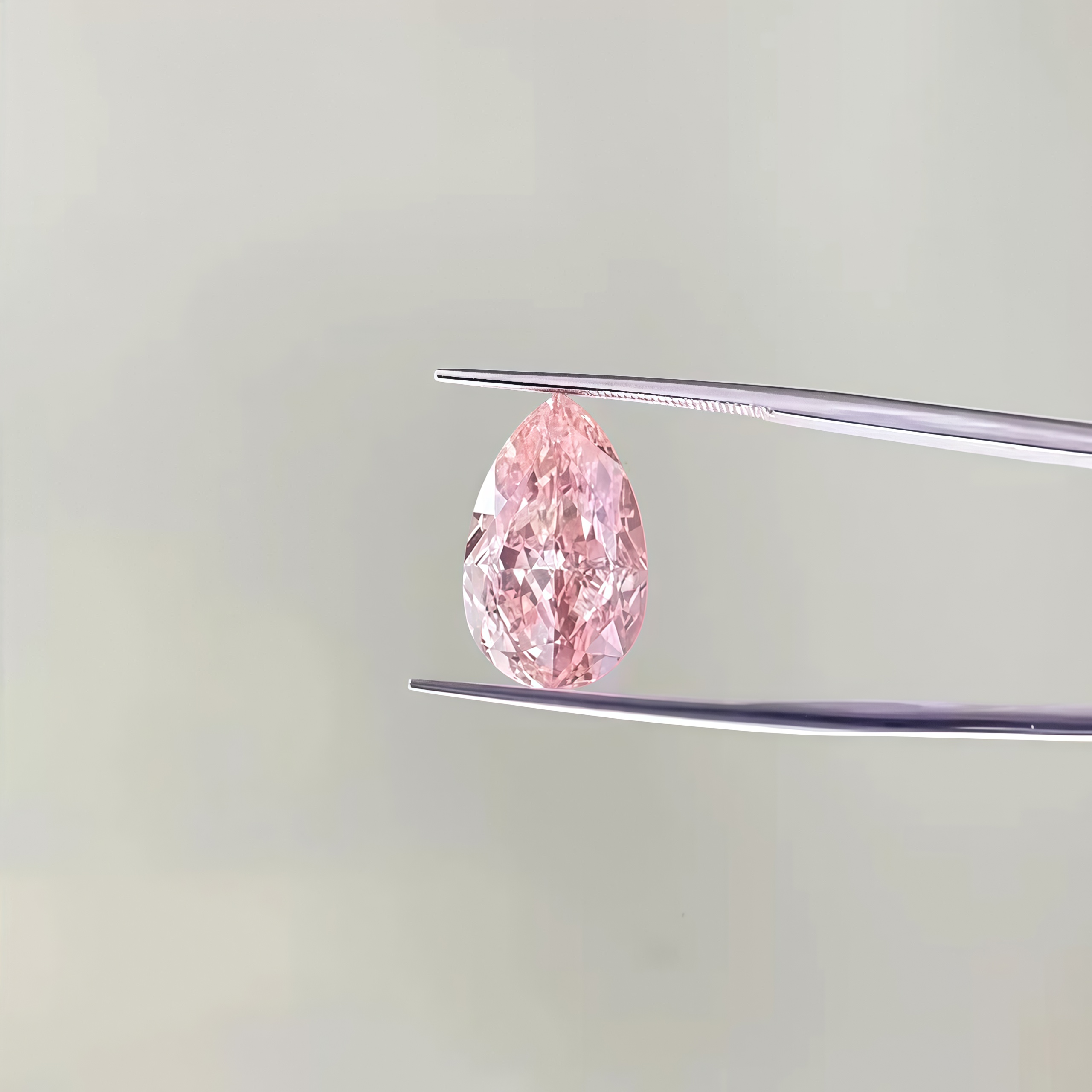 7.55 CARATS FANCY INTENSE PINK PEAR MODIFIED BRILLIANT LAB DIAMOND