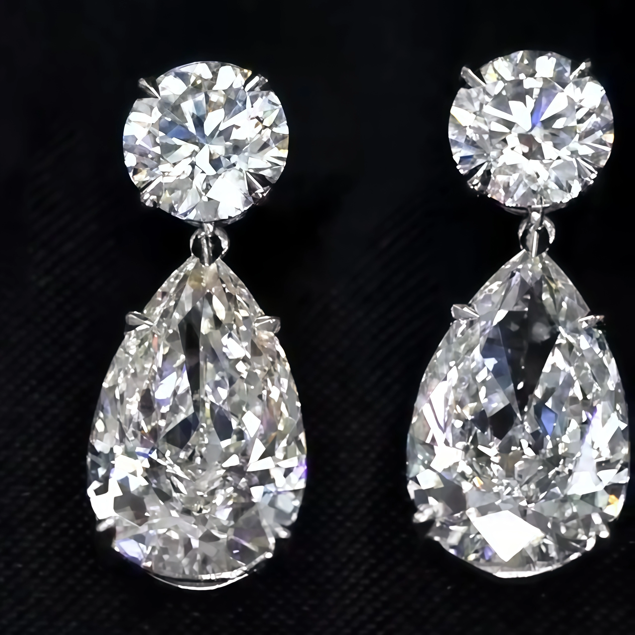 Pear and Round Lab Grown Diamond Earrings (7.80 Ct. Tw.)