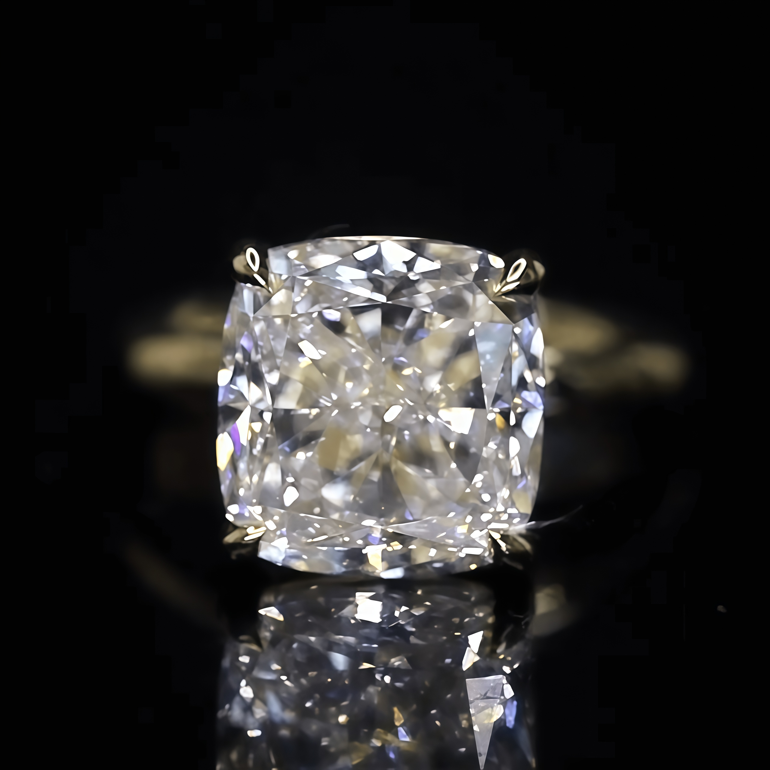 7 Carat Cushion Cut Lab Grown Diamond Solitaire Ring