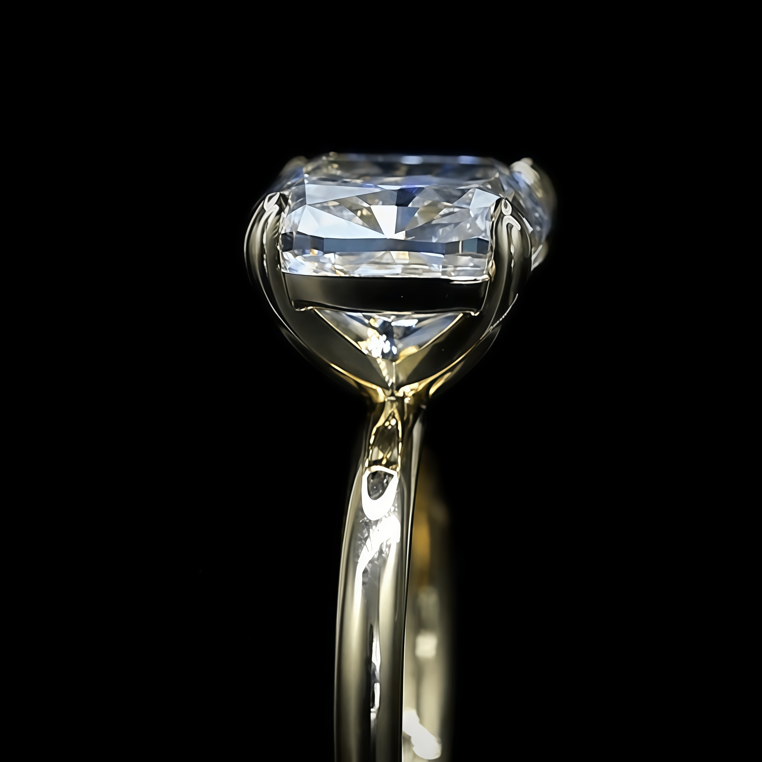 7 Carat Cushion Cut Lab Grown Diamond Solitaire Ring