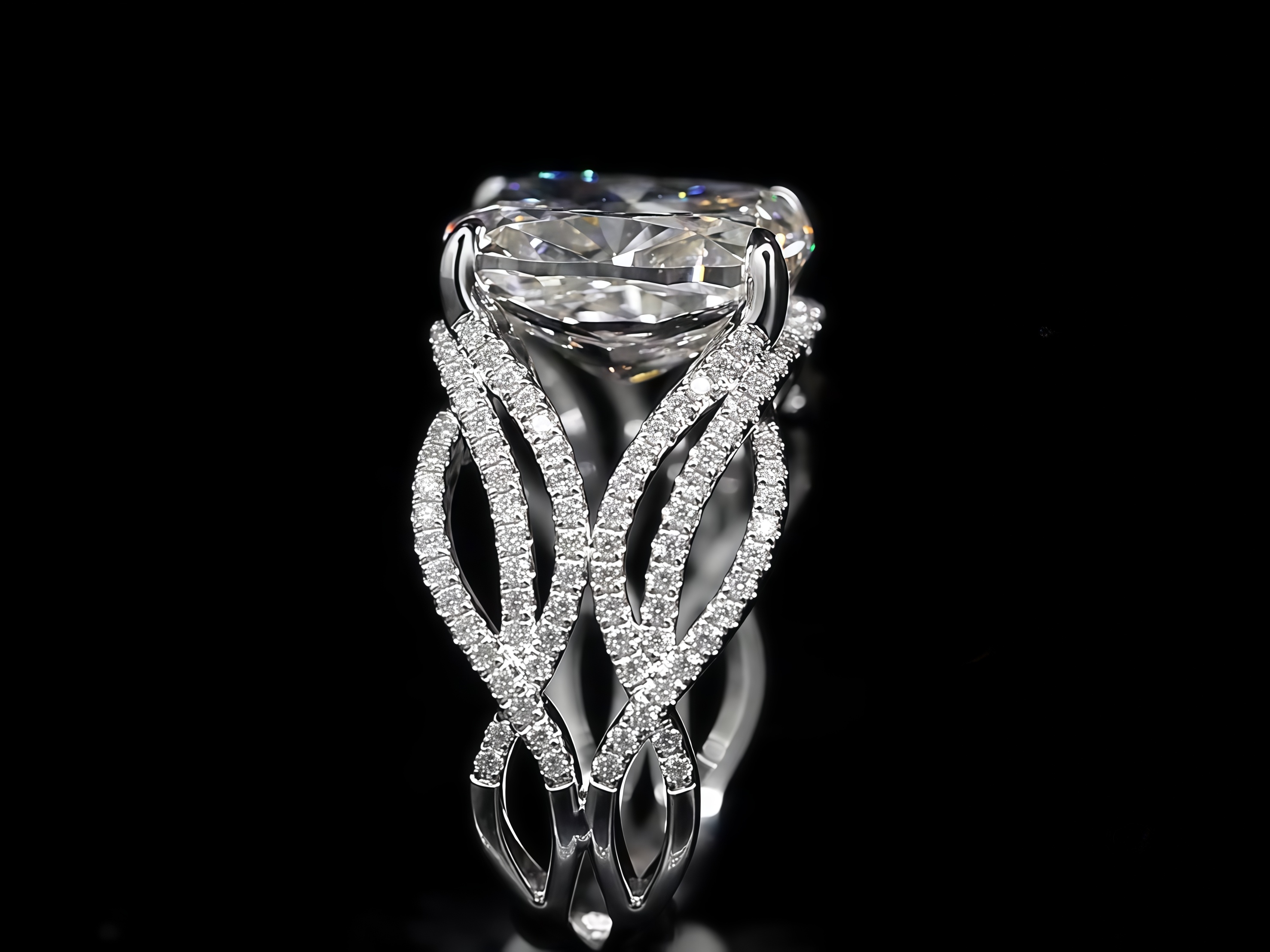 7-Carat Cushion Cut Lab-Grown Diamond Ring Nature Inspired