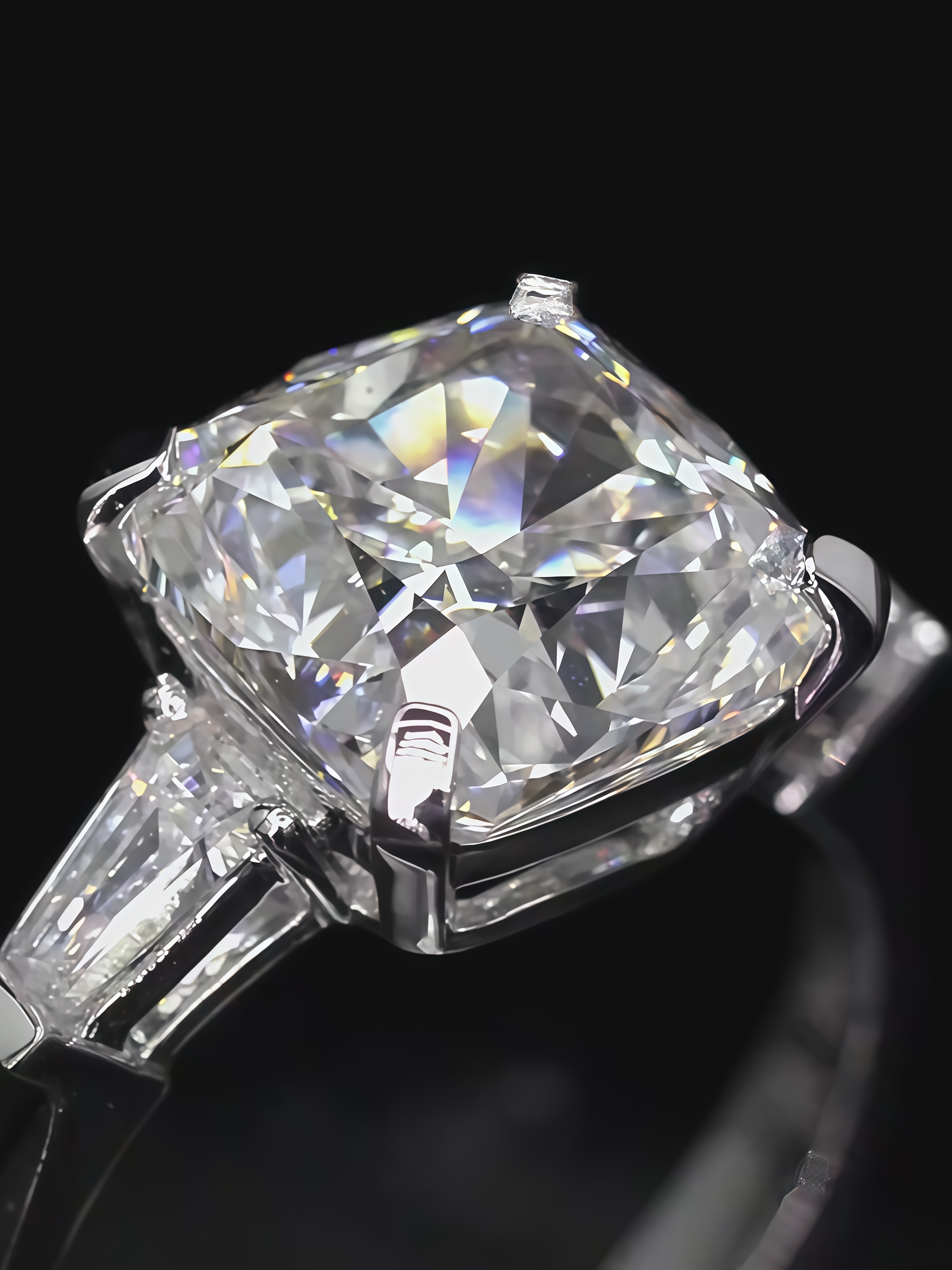 5 Carat Cushion Cut Lab-Grown Diamond Three Stone Ring