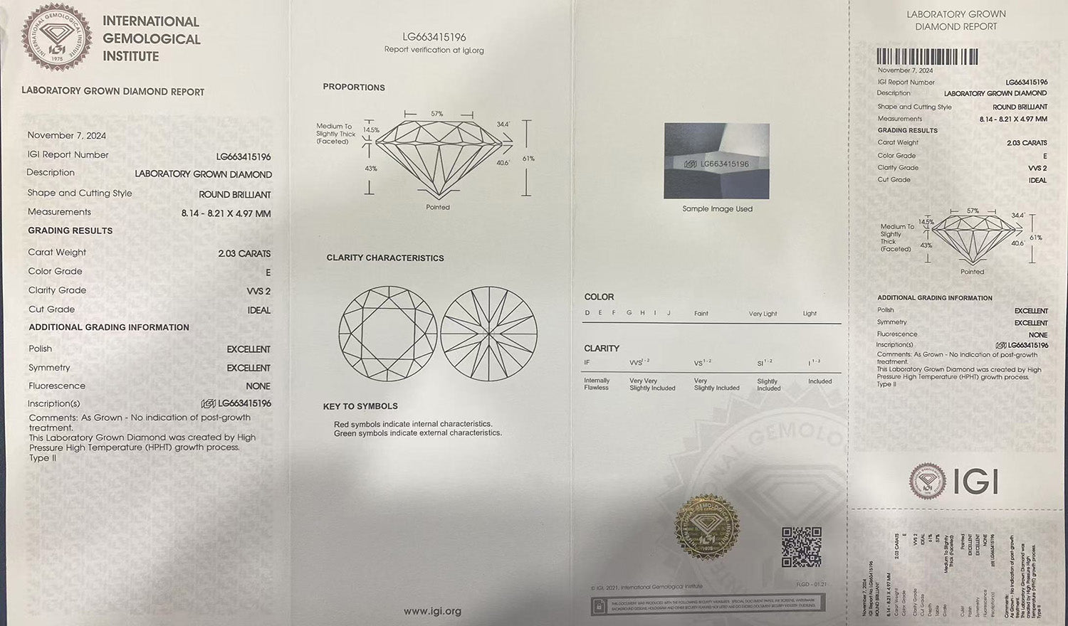 Lab-Grown 2.03 Carat E-VVS2 Round Diamond