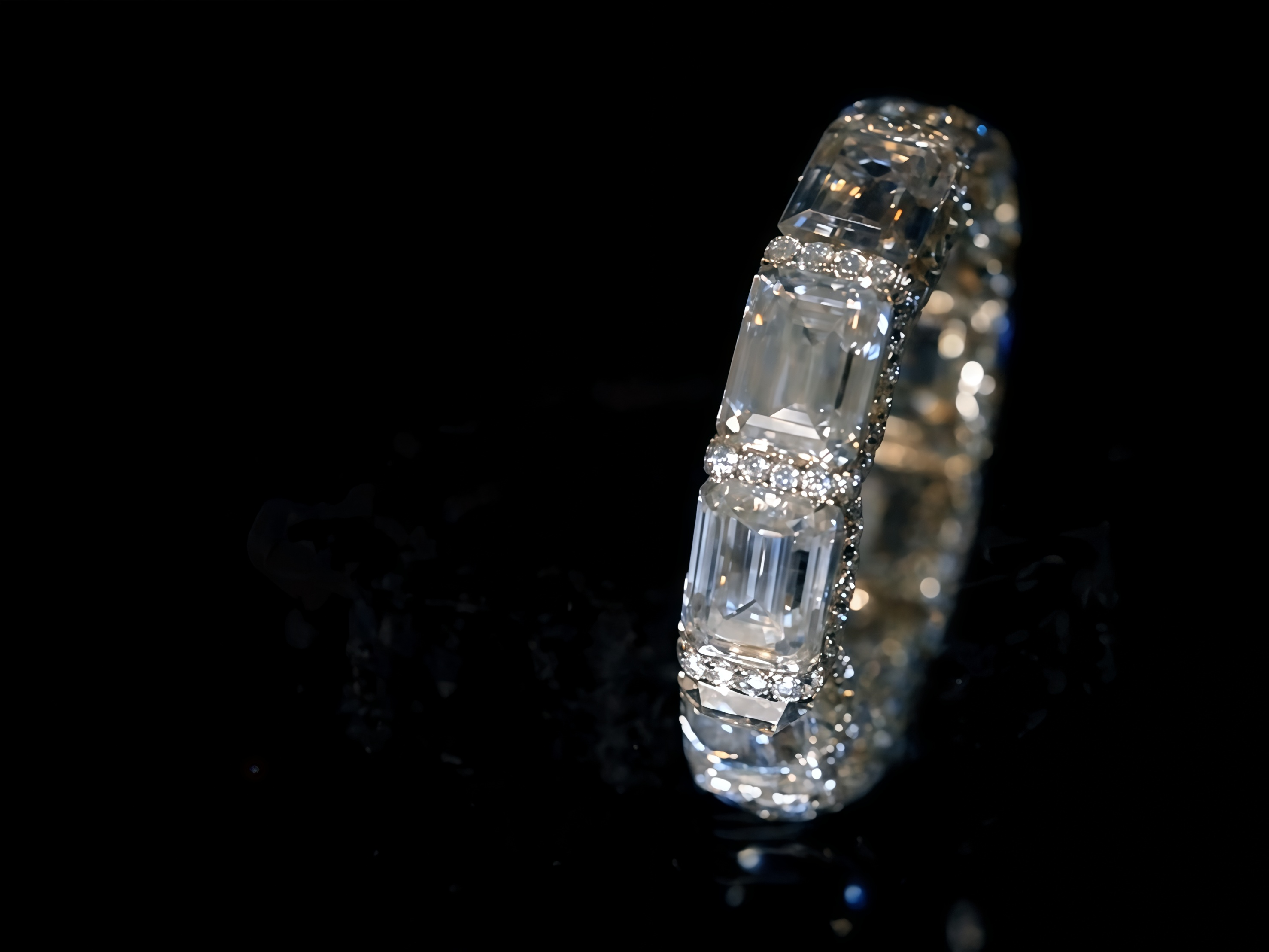 10 CTW Lab-Grown Emerald-Cut Diamond Eternity Band Ring