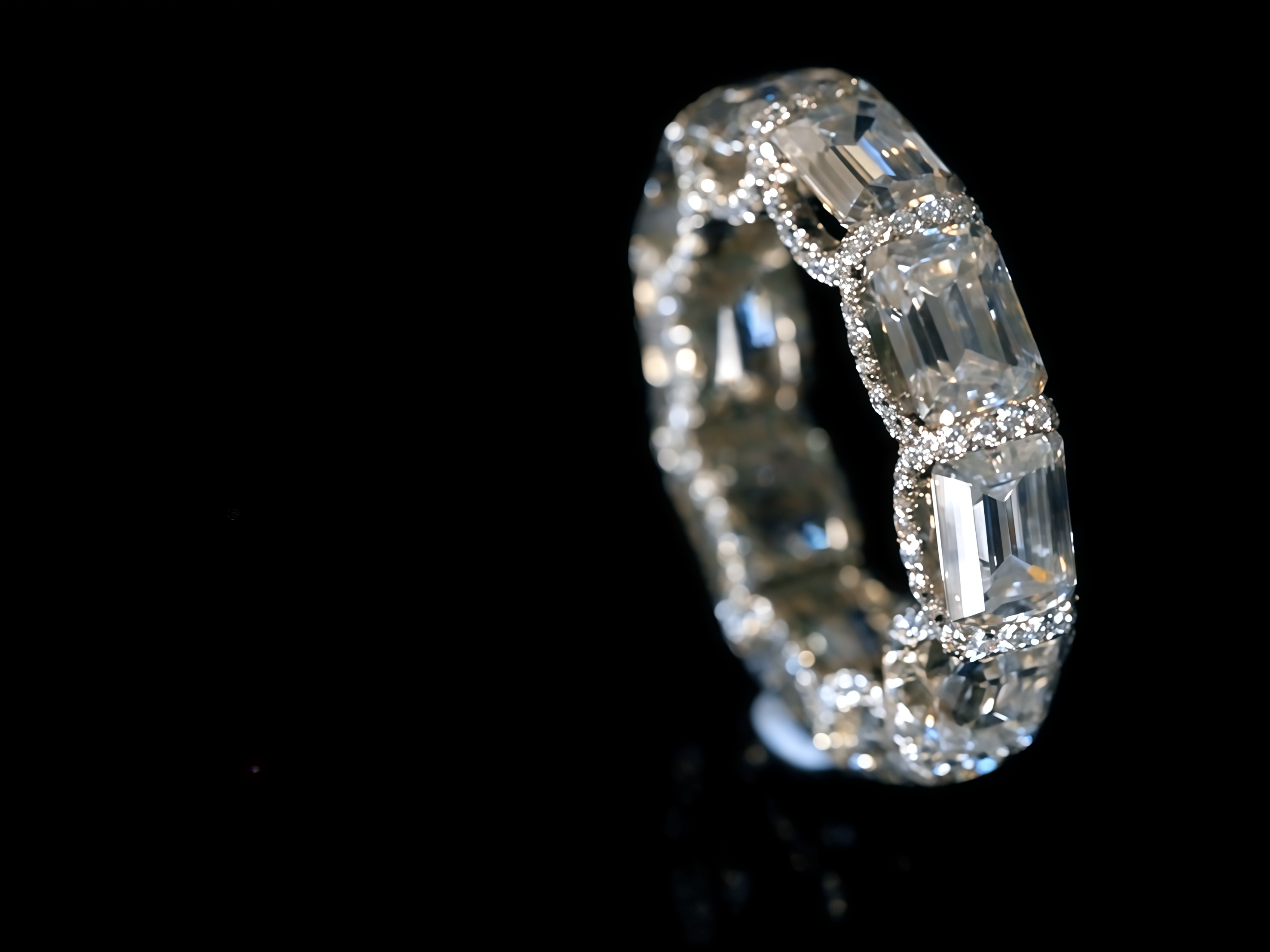 10 CTW Lab-Grown Emerald-Cut Diamond Eternity Band Ring