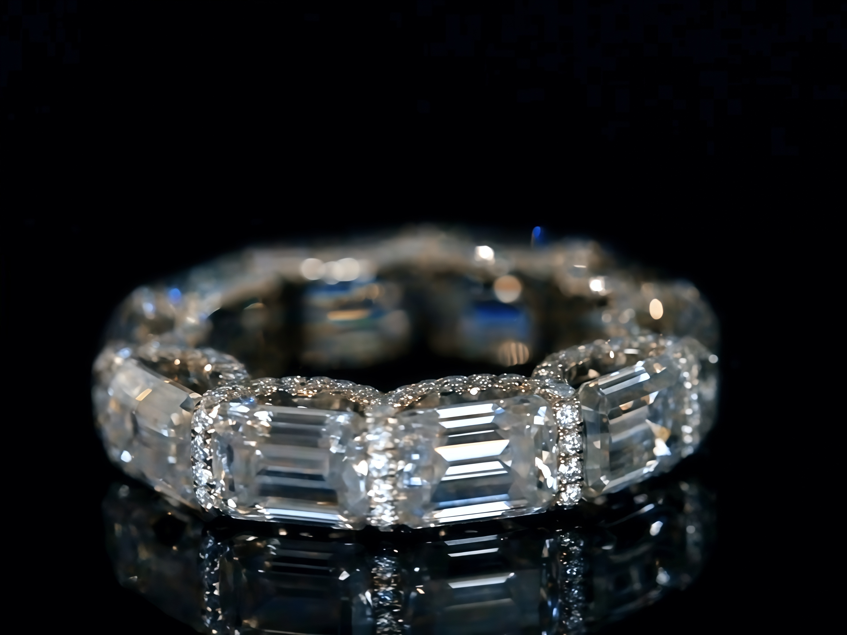 10 CTW Lab-Grown Emerald-Cut Diamond Eternity Band Ring