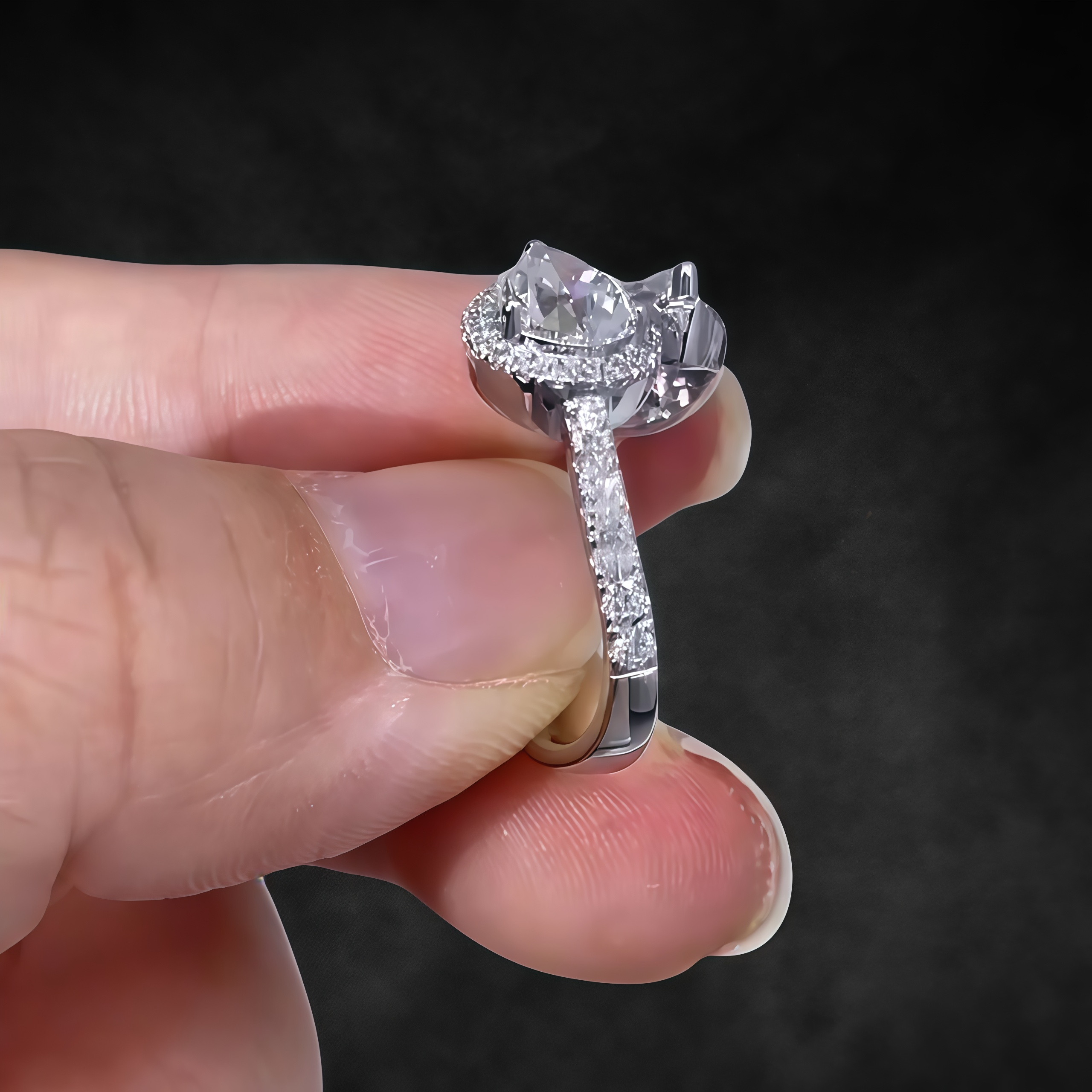 2 CTW Double Pear Lab Grown Diamond Two Stone Ring