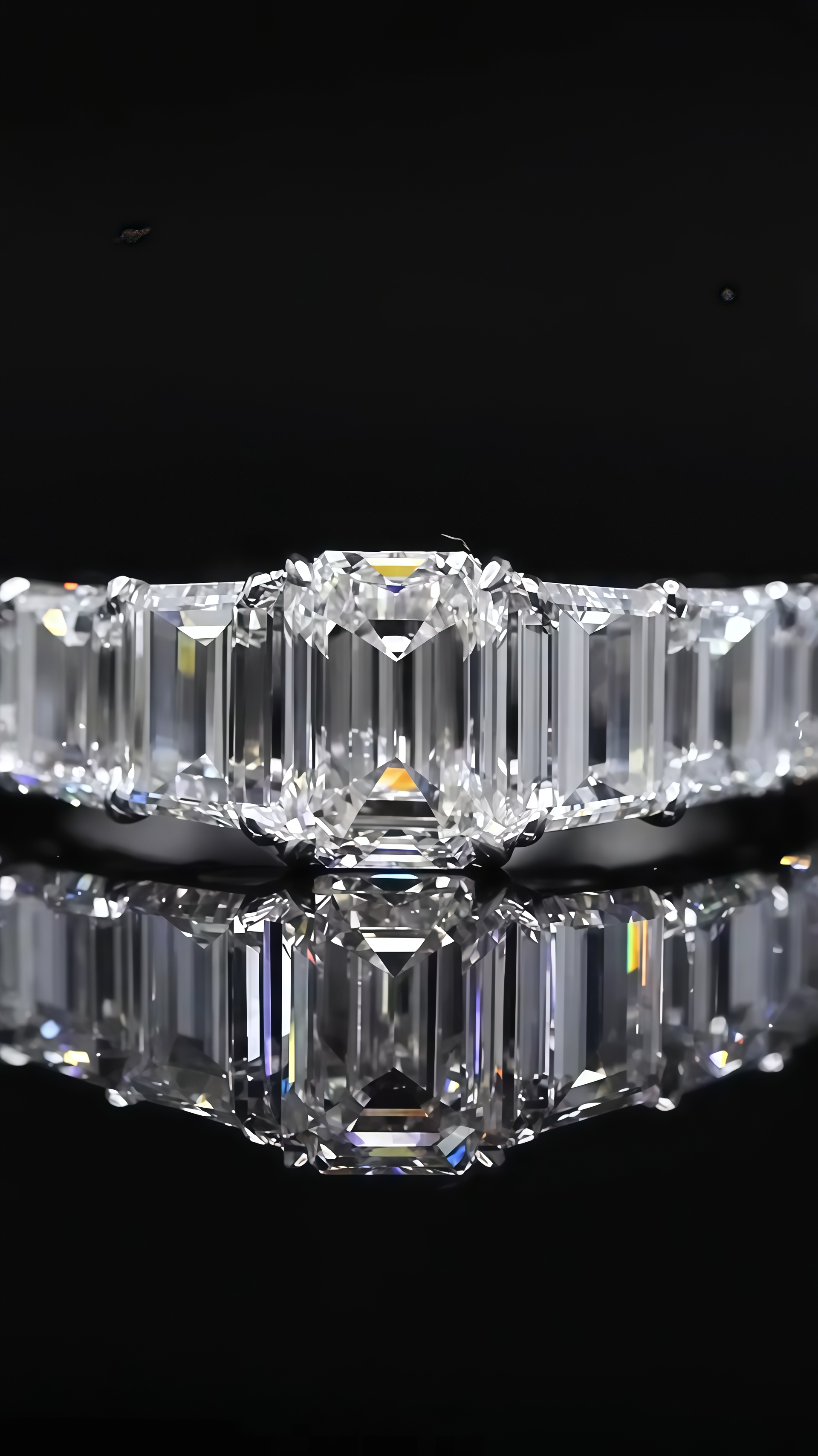 Emerald Cut Lab Diamond Eternity Ring with Gradient Diamonds