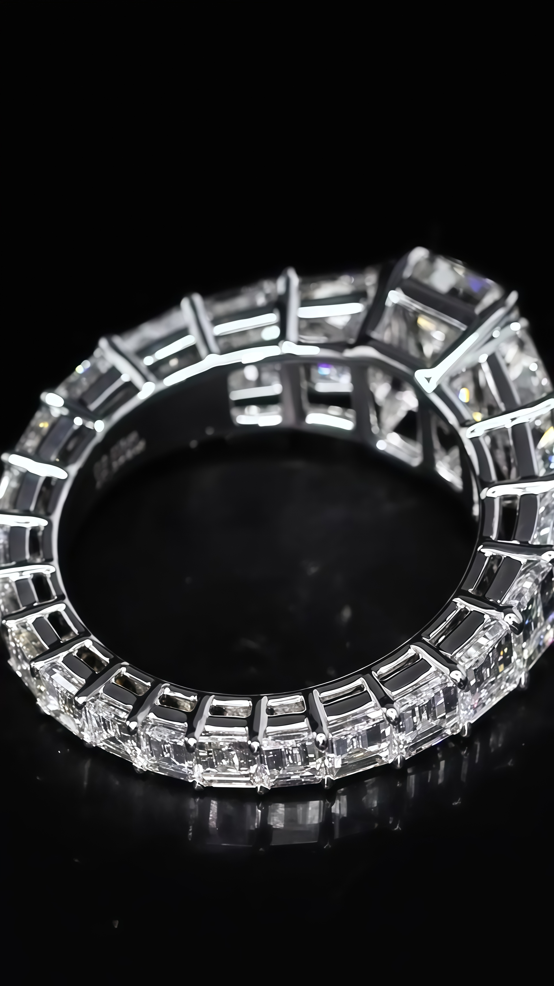 Emerald Cut Lab Diamond Eternity Ring with Gradient Diamonds