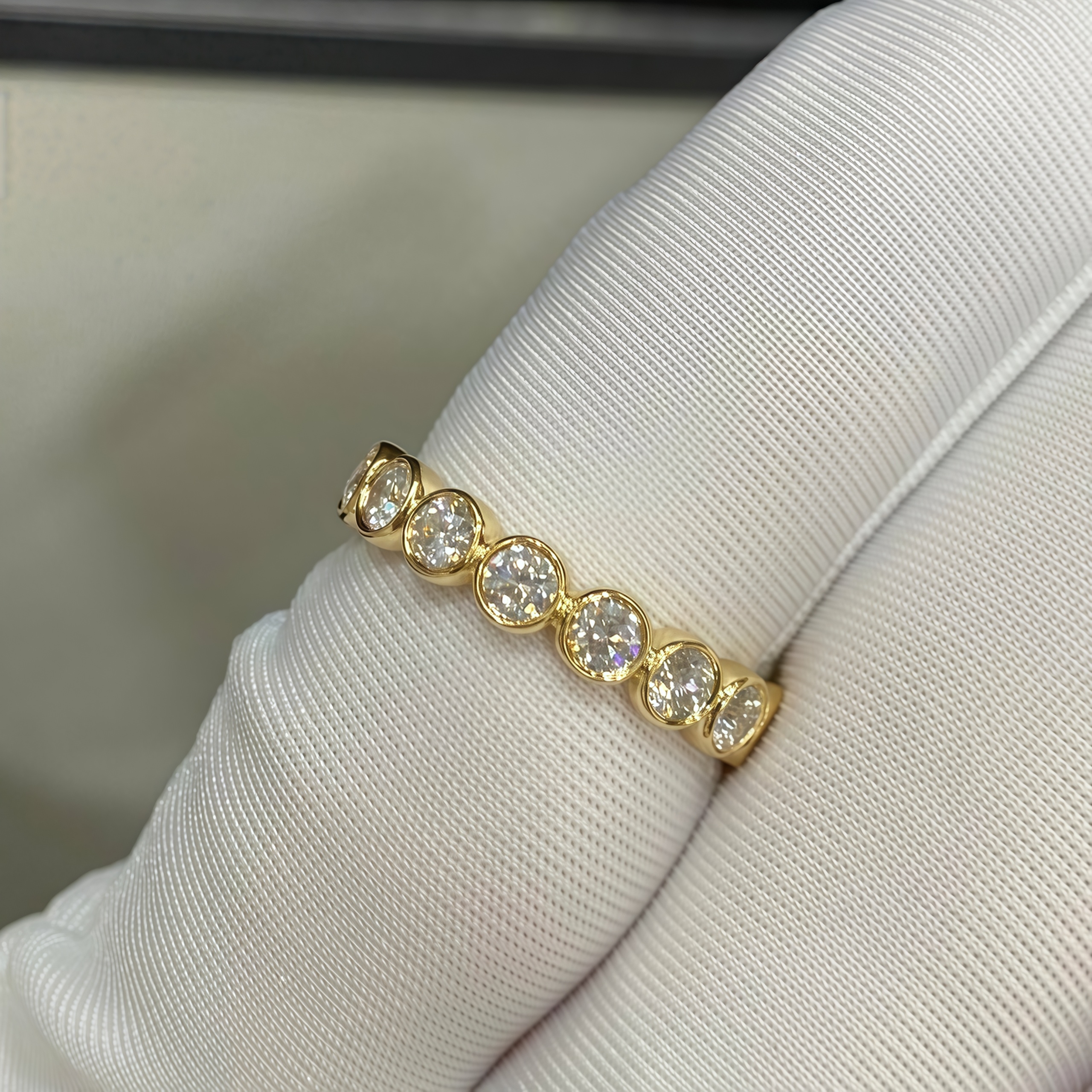 1.2 CTW Lab Diamond Eternity Ring Stackable Ring Bezel Set