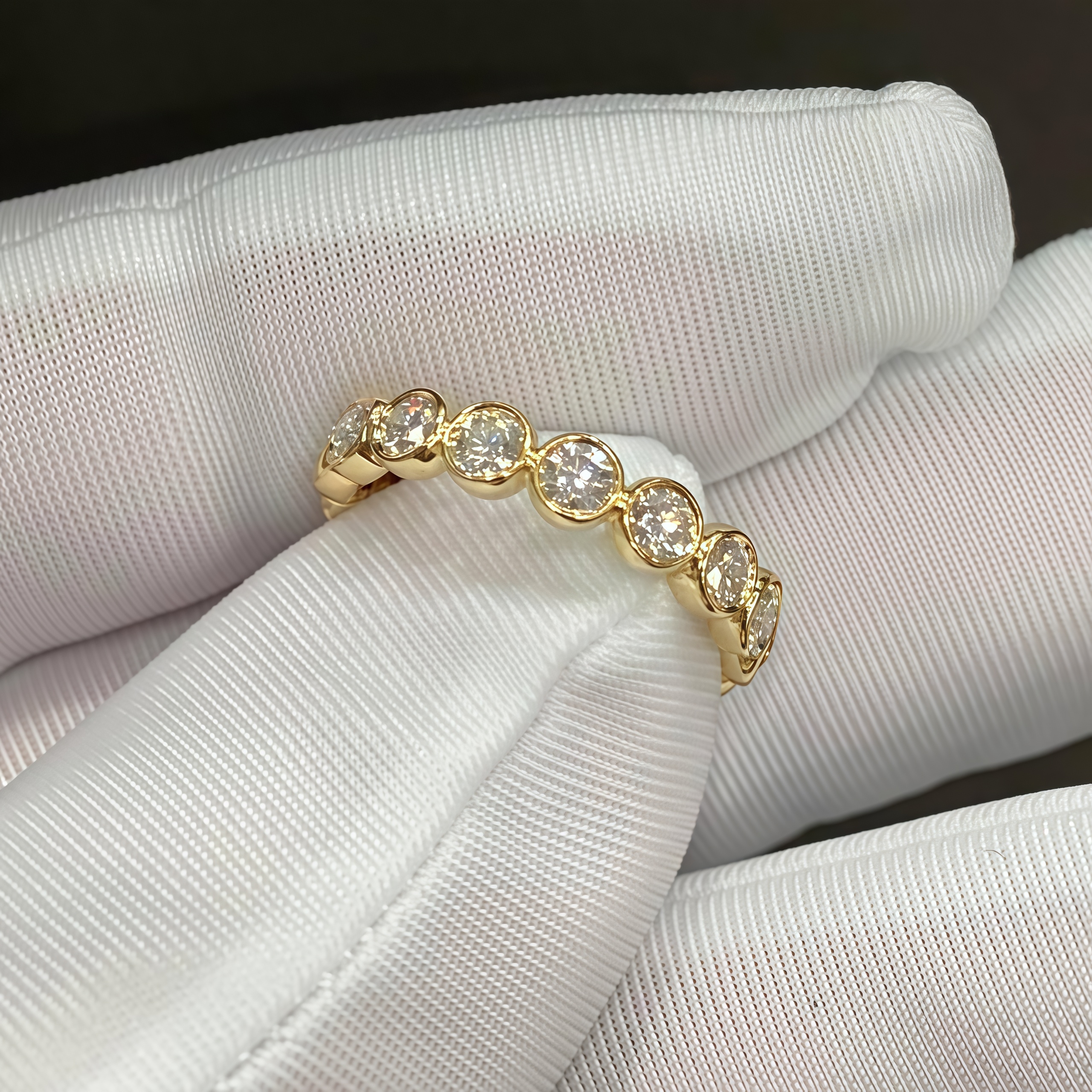 1.2 CTW Lab Diamond Eternity Ring Stackable Ring Bezel Set