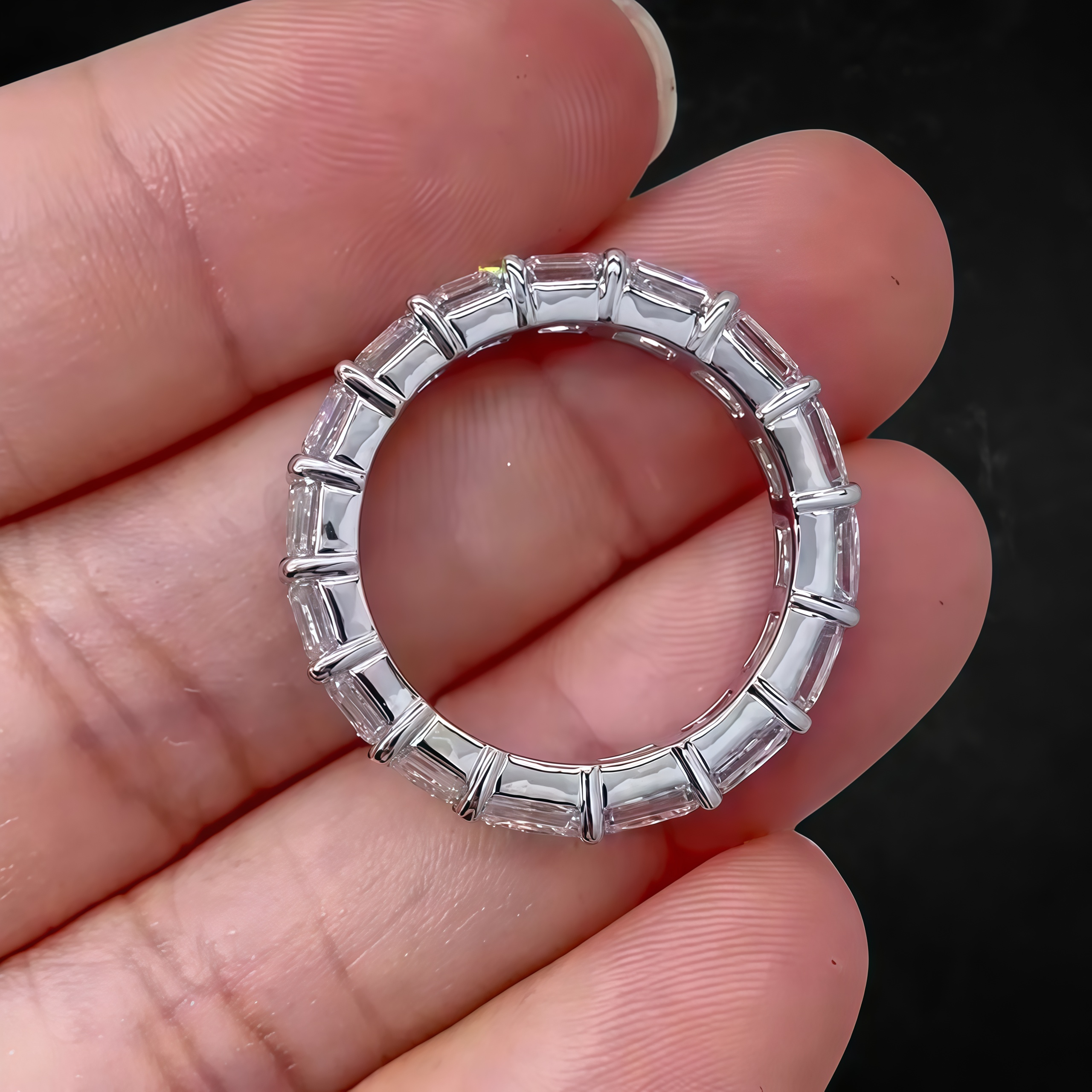 Half Asscher Cut Half Radiant Cut Lab Diamond Eternity Ring