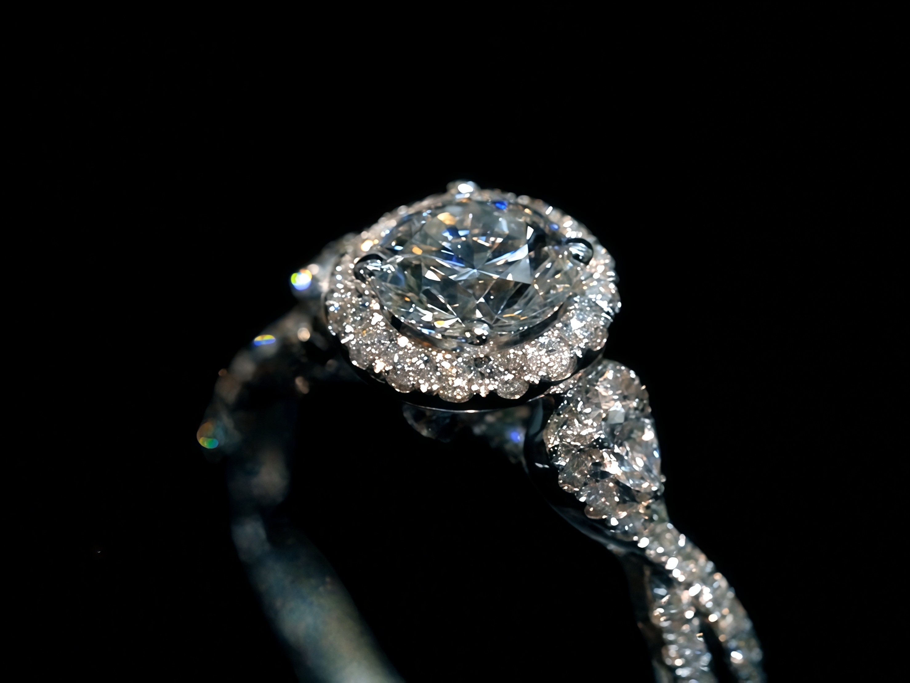 Lab-Grown Diamond Ring Crossed Band 18K Gold