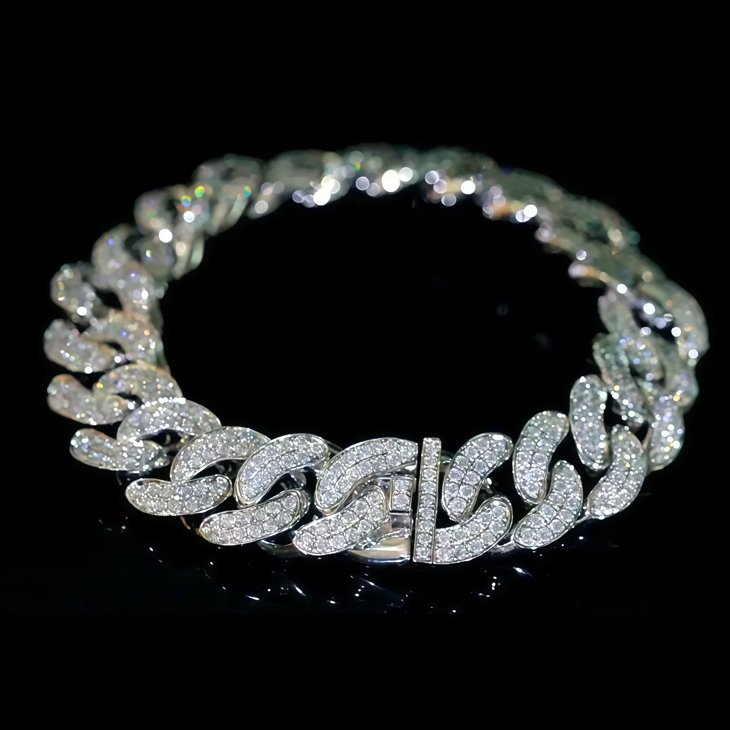 Luxury 18K Gold Lab Grown Diamond Cuban Link Bracelet for Men
