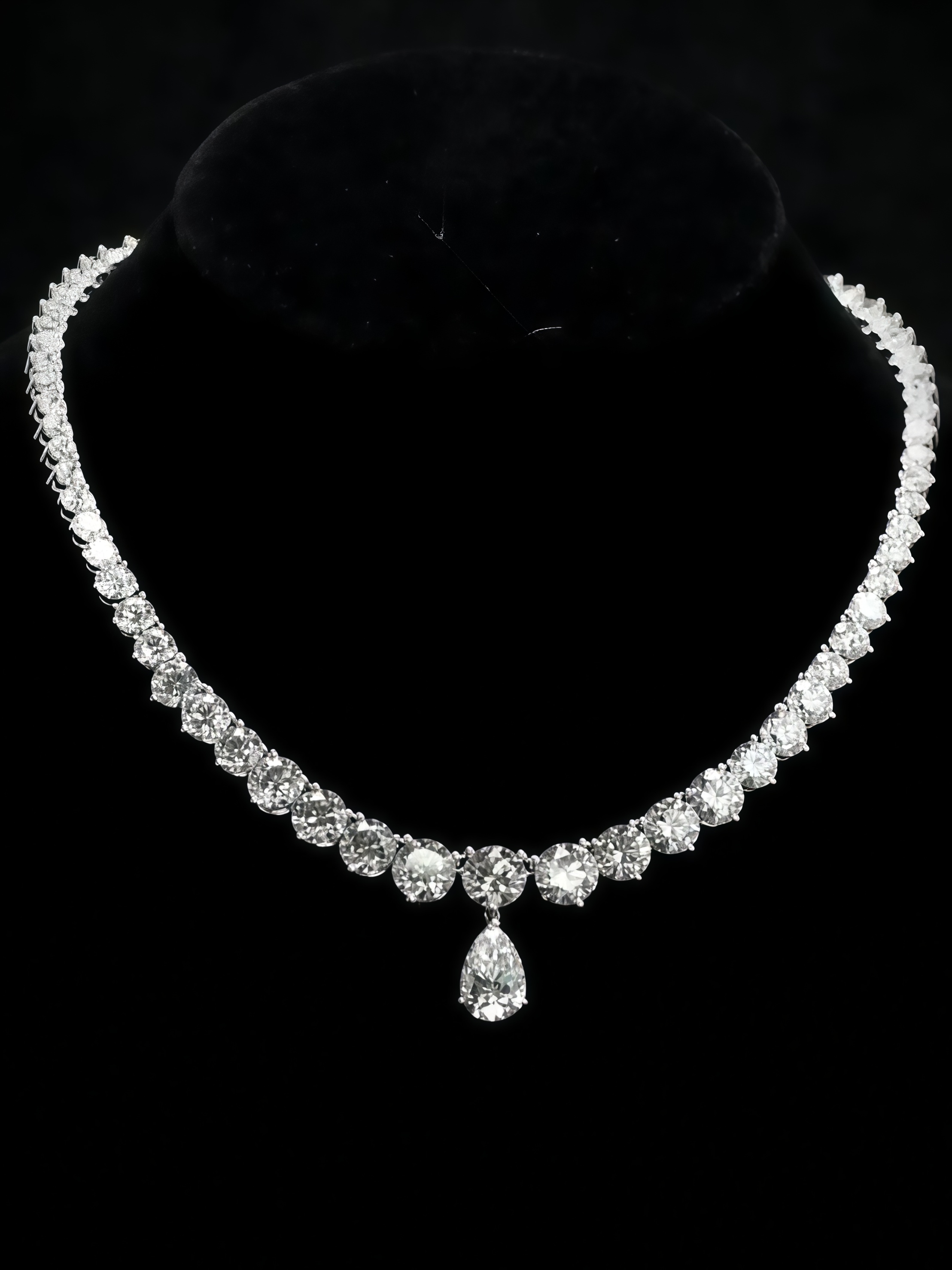 Luxury Tennis Necklace Lab Grown Diamond 18K White Gold