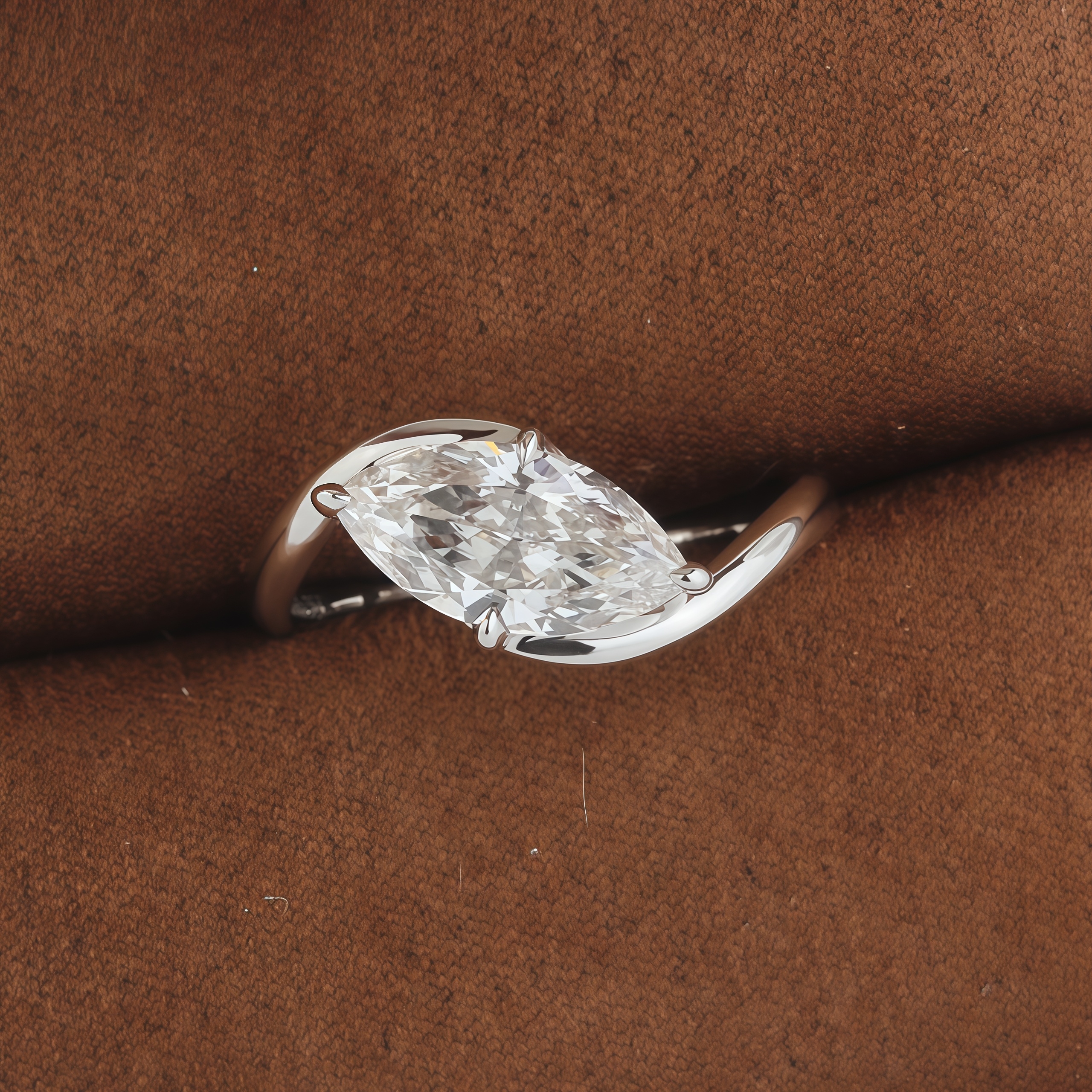 1.7 Carat Marquise Lab Diamond Ring 18K Gold