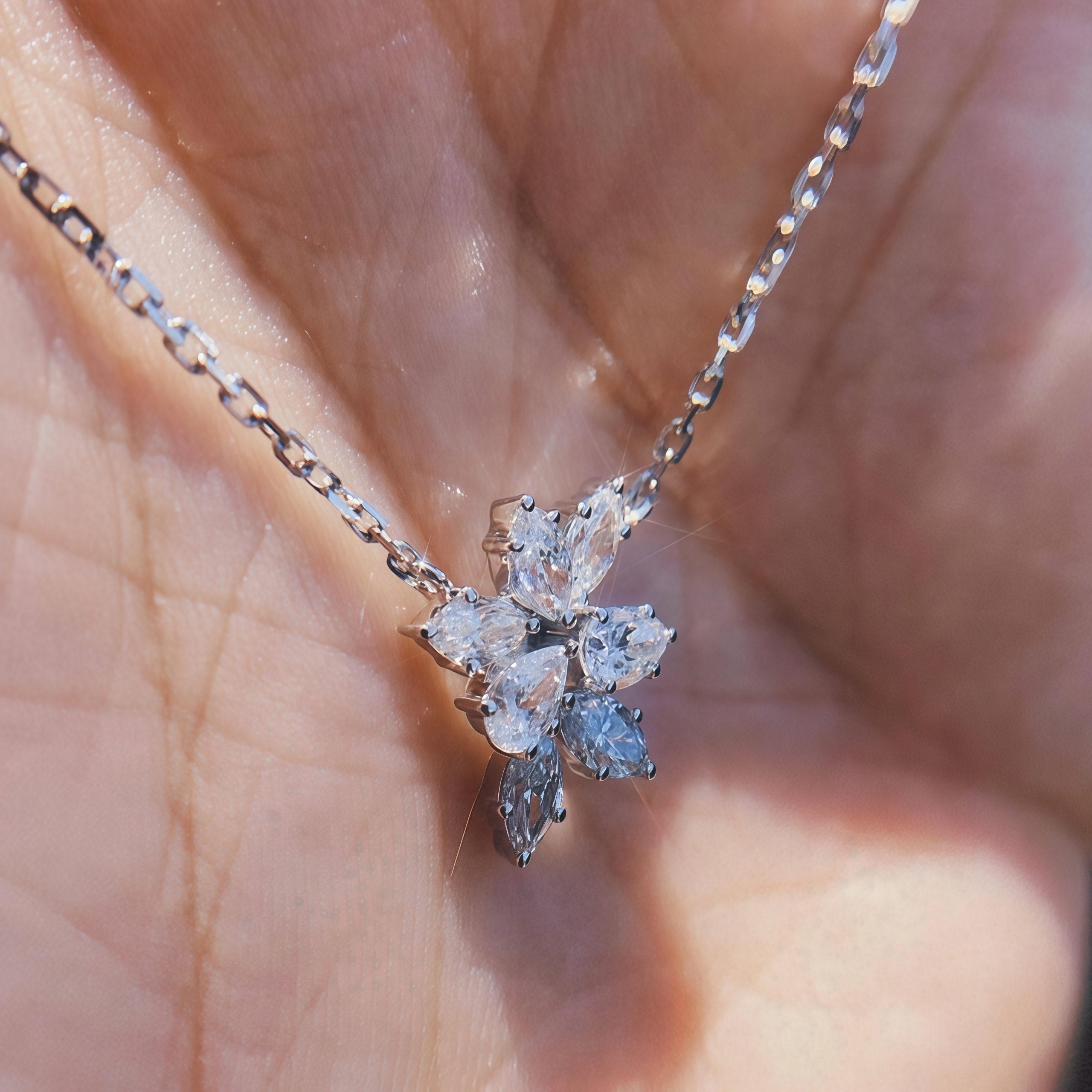 Marquise and Pear Lab Grown Diamond Necklace