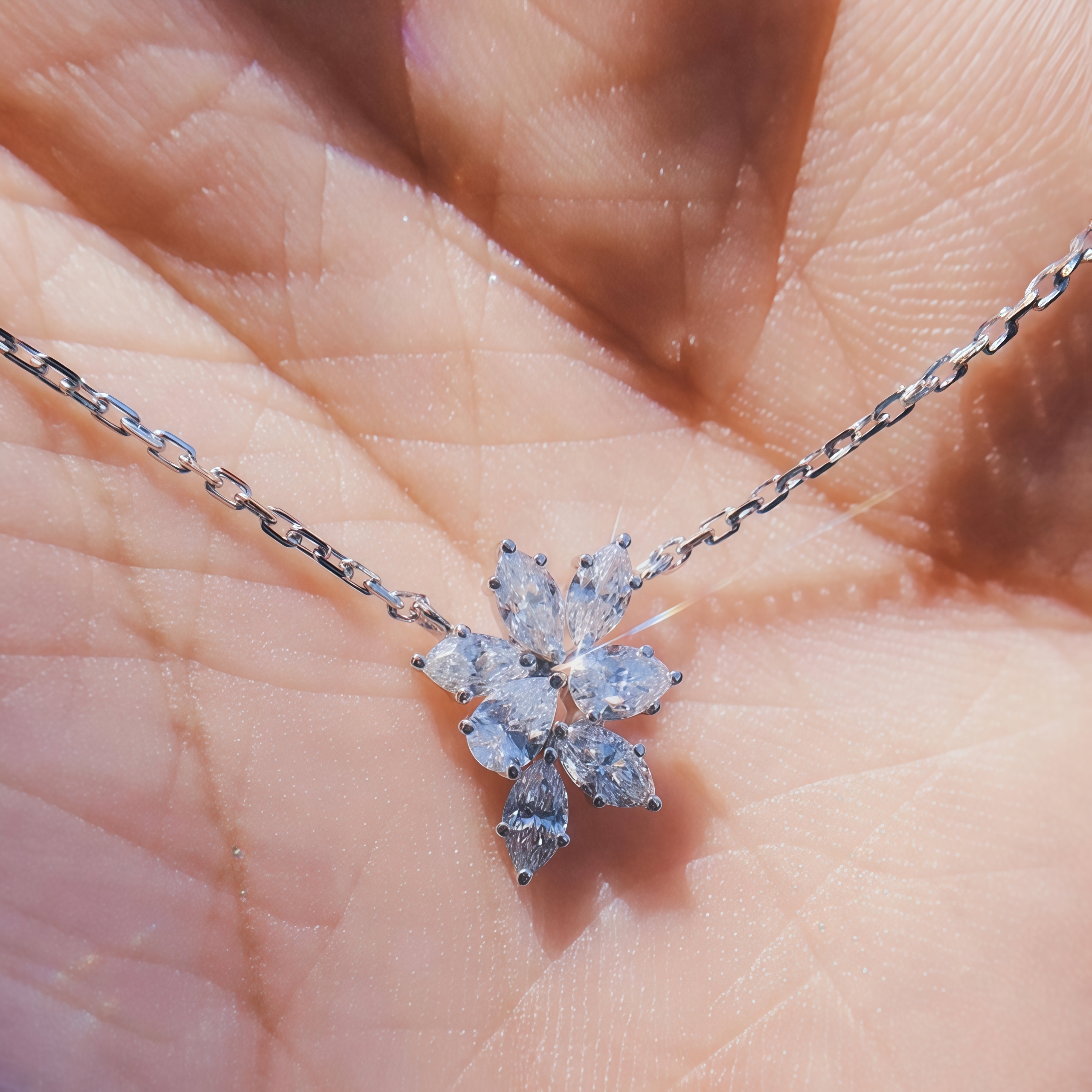 Marquise and Pear Lab Grown Diamond Necklace