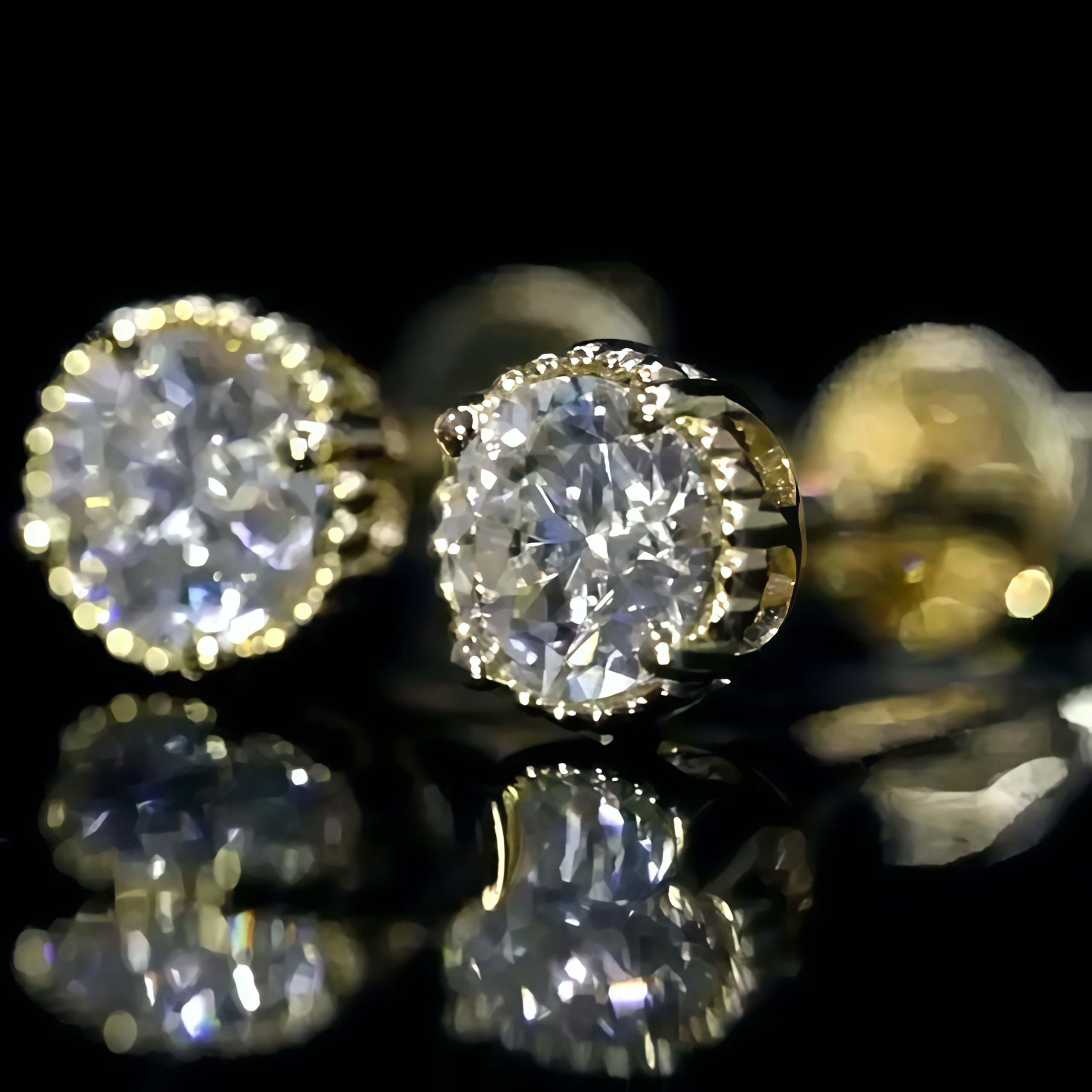 Milgrain Bezel Lab Grown Diamond Stud Earrings (0.60-3.00 Ct. Tw.)