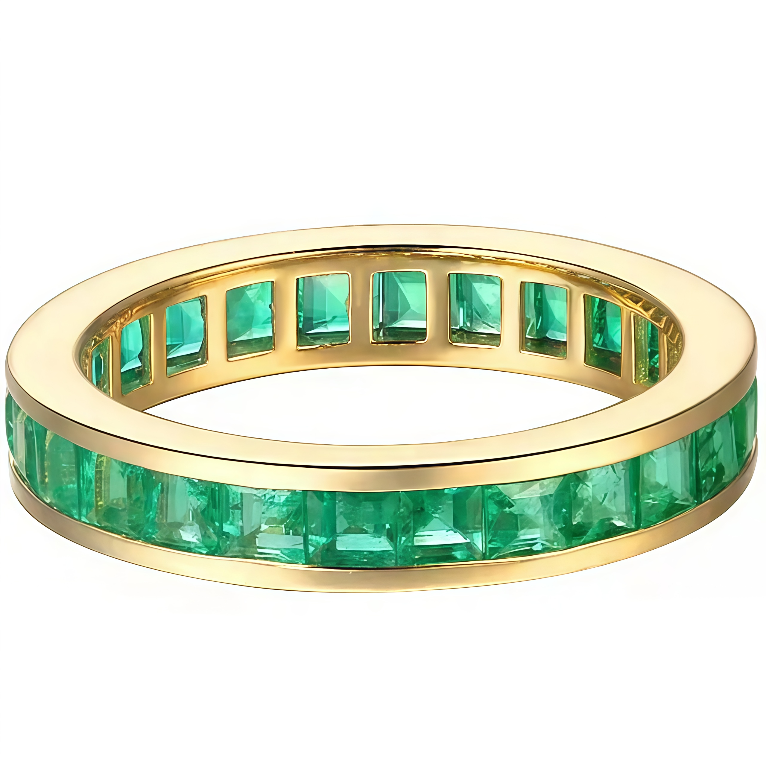 NOZBO Emerald-Cut Ring Band in 18K Yellow Gold