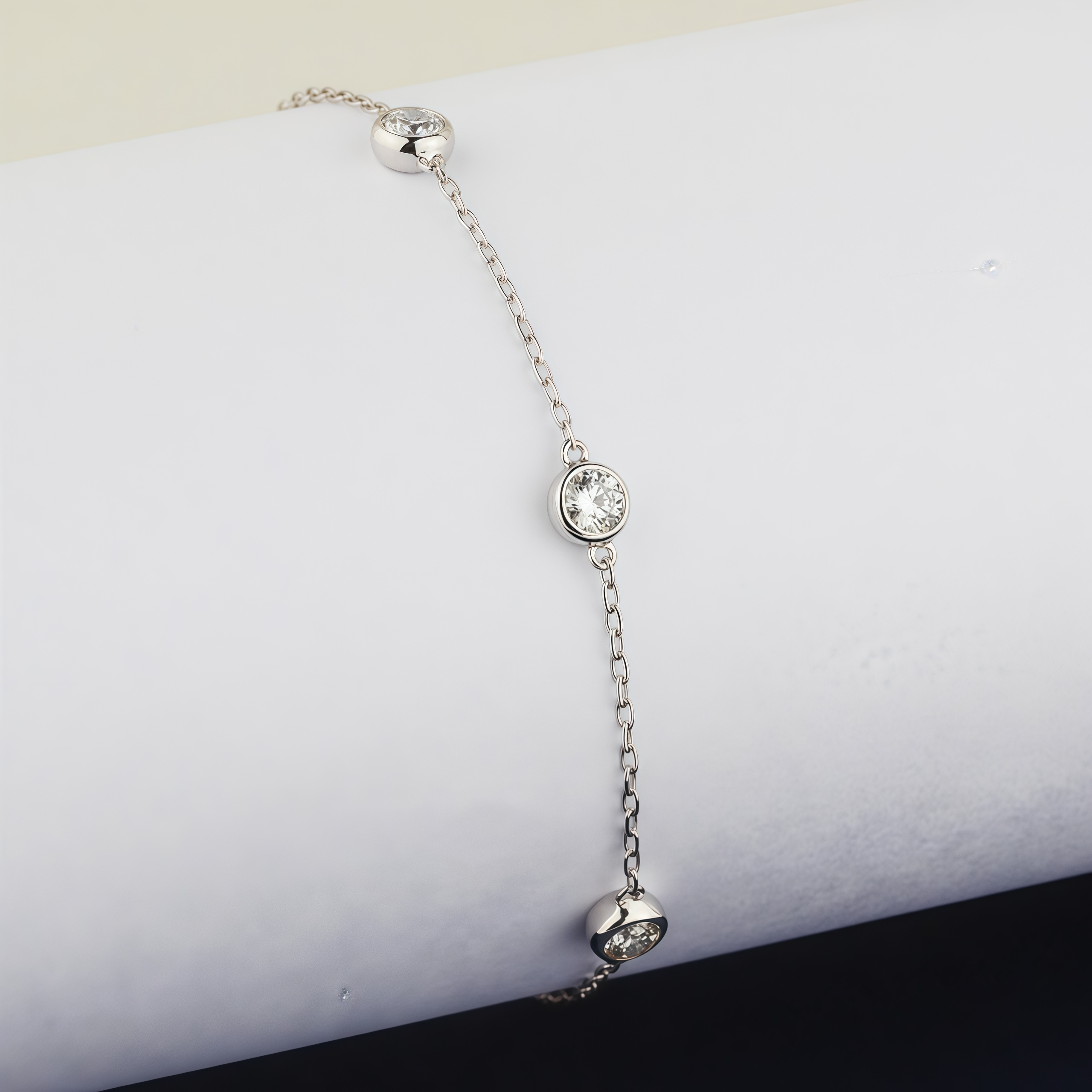 Five Bezel-Set Lab Diamonds Bracelet In 925 Sliver (3/4 Ct. Tw.)