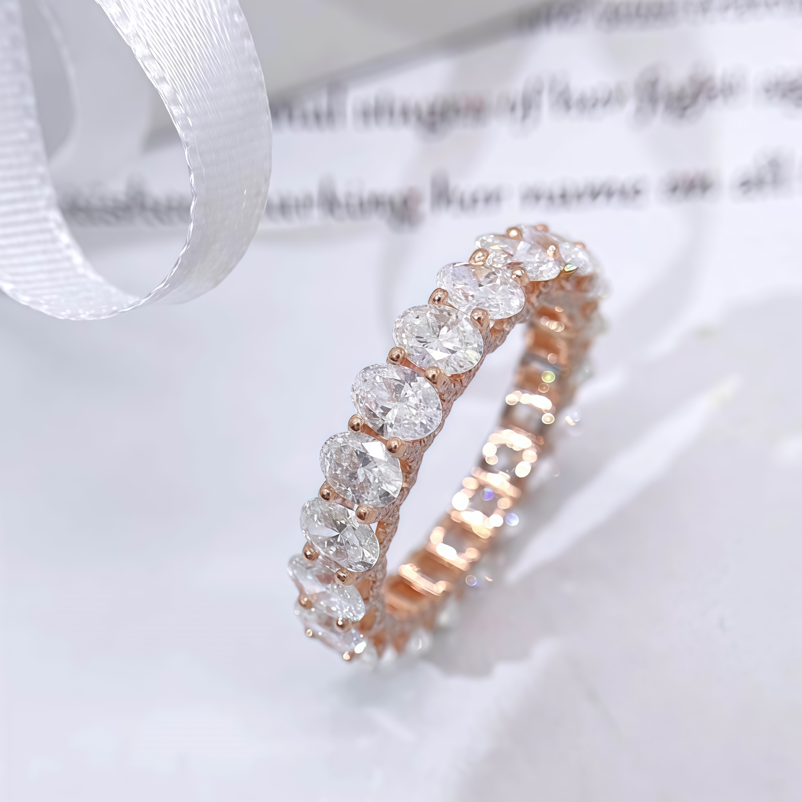 4 CTW 21 Stones Oval Lab-Grown Diamond Band Ring