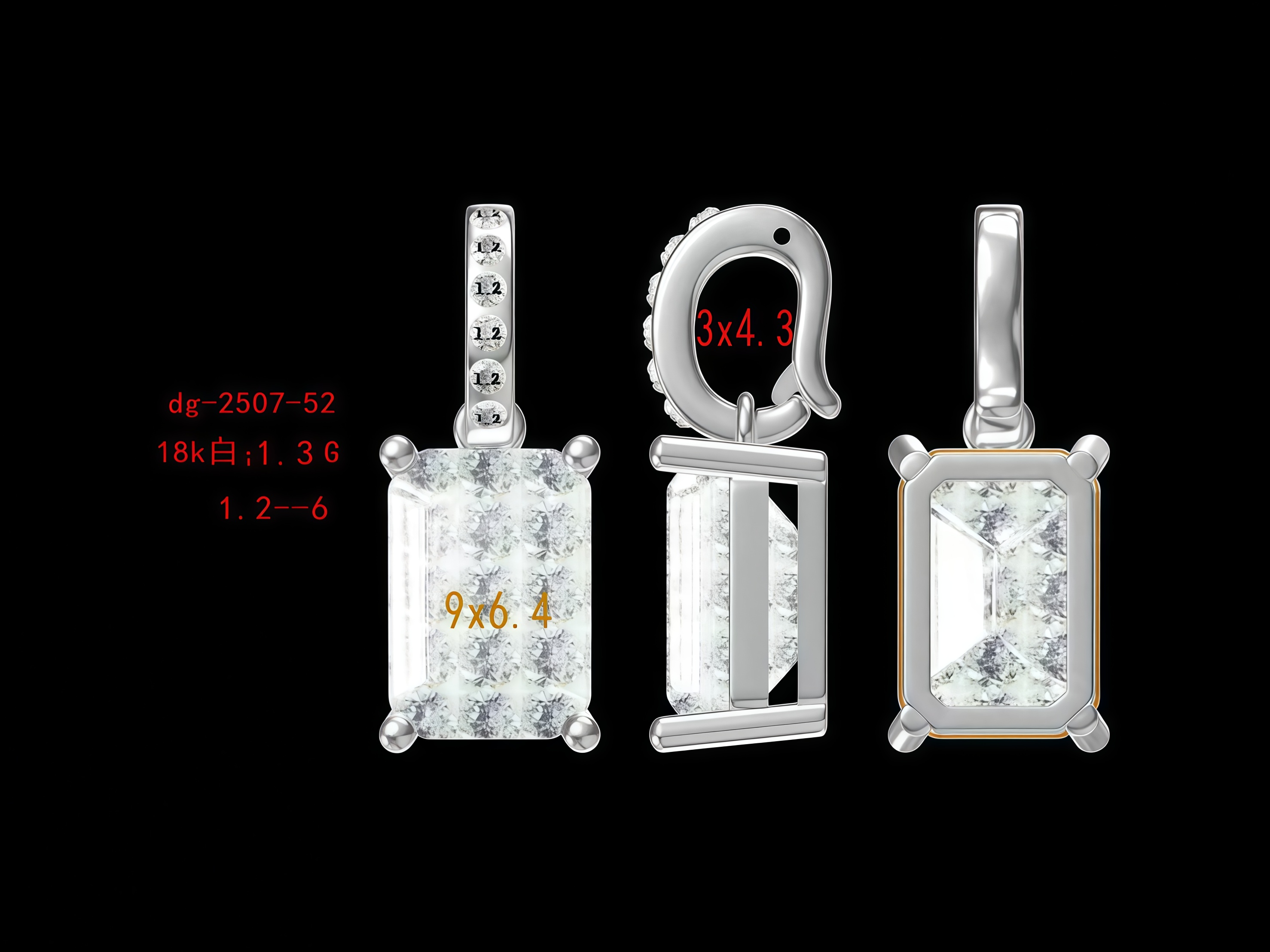 Versatile 2.5ct Emerald-Cut Diamond Pendant With Universal Clasp