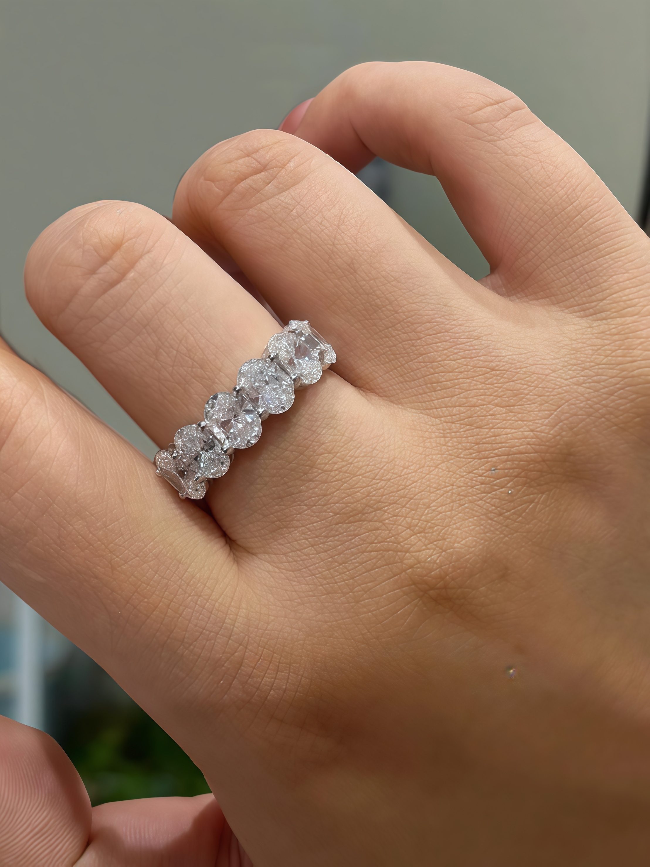 Oval Lab Grown Diamond Wedding Band (3 Ct. Tw.)