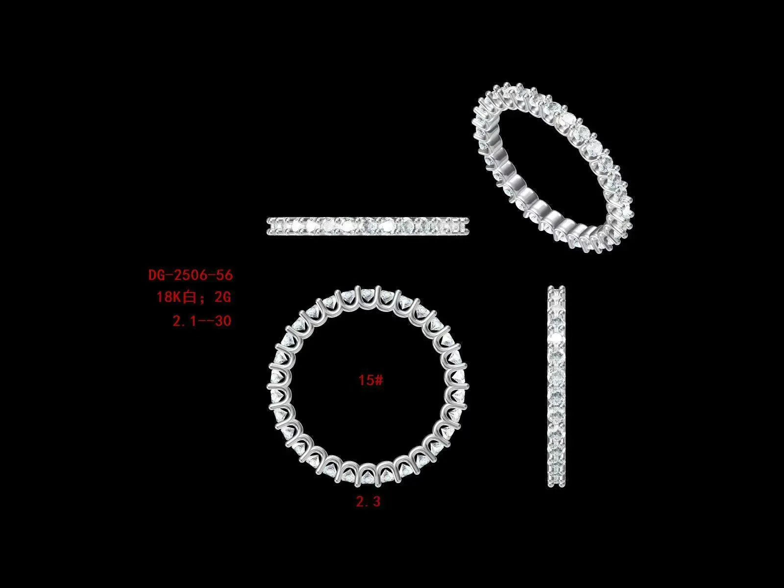 Round Cut Lab Diamond Eternity Ring White Gold