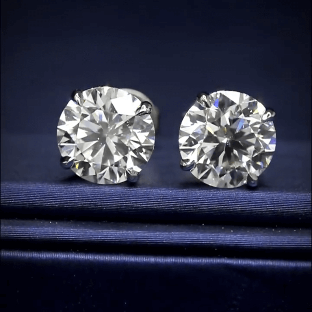 Round Lab Diamond Stud Earrings Four-Prong (6.00 Ct. Tw.)