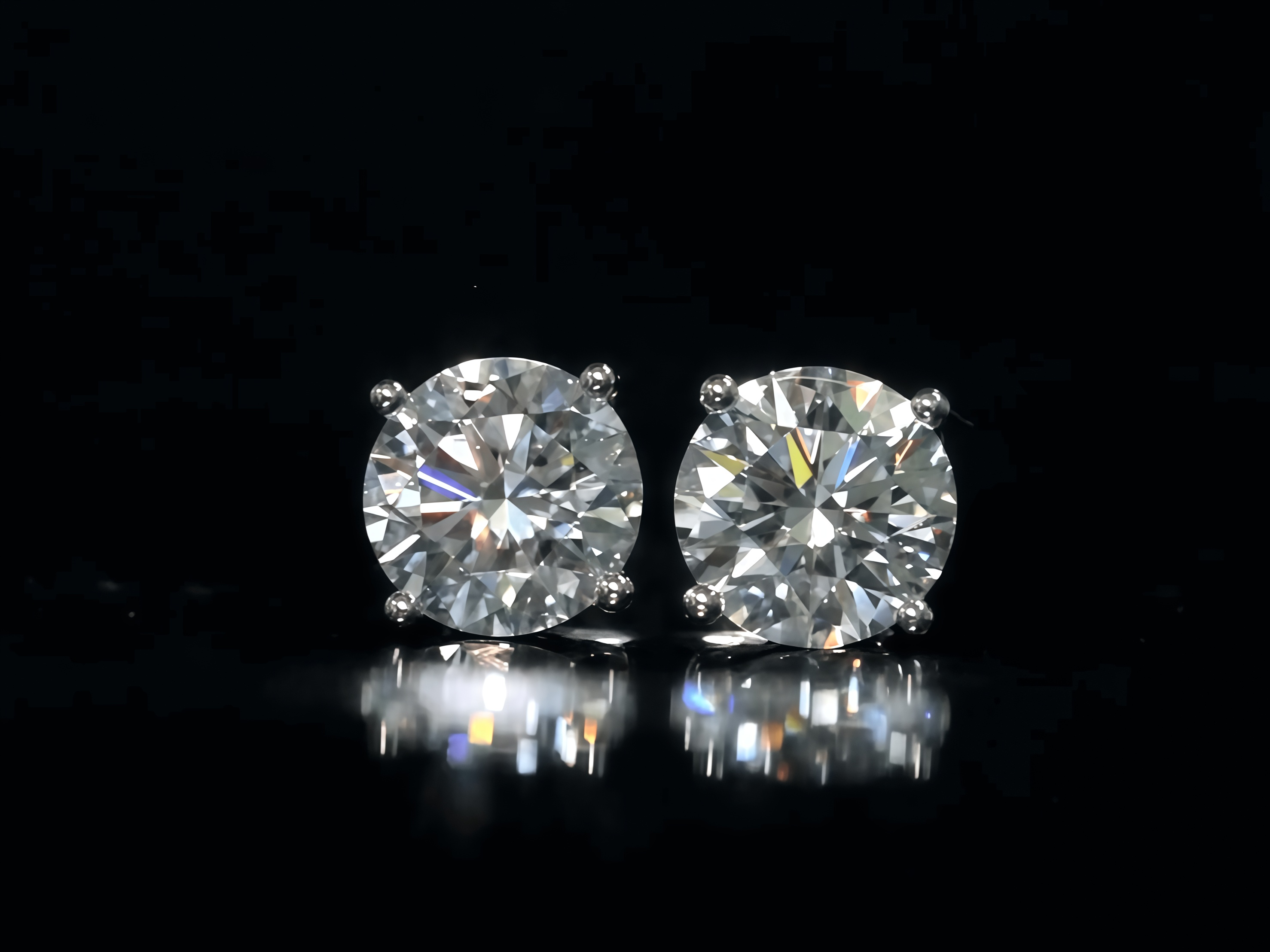 Round Lab Diamond Stud Earrings Four-Prong (0.60-3.00 Ct. Tw.)